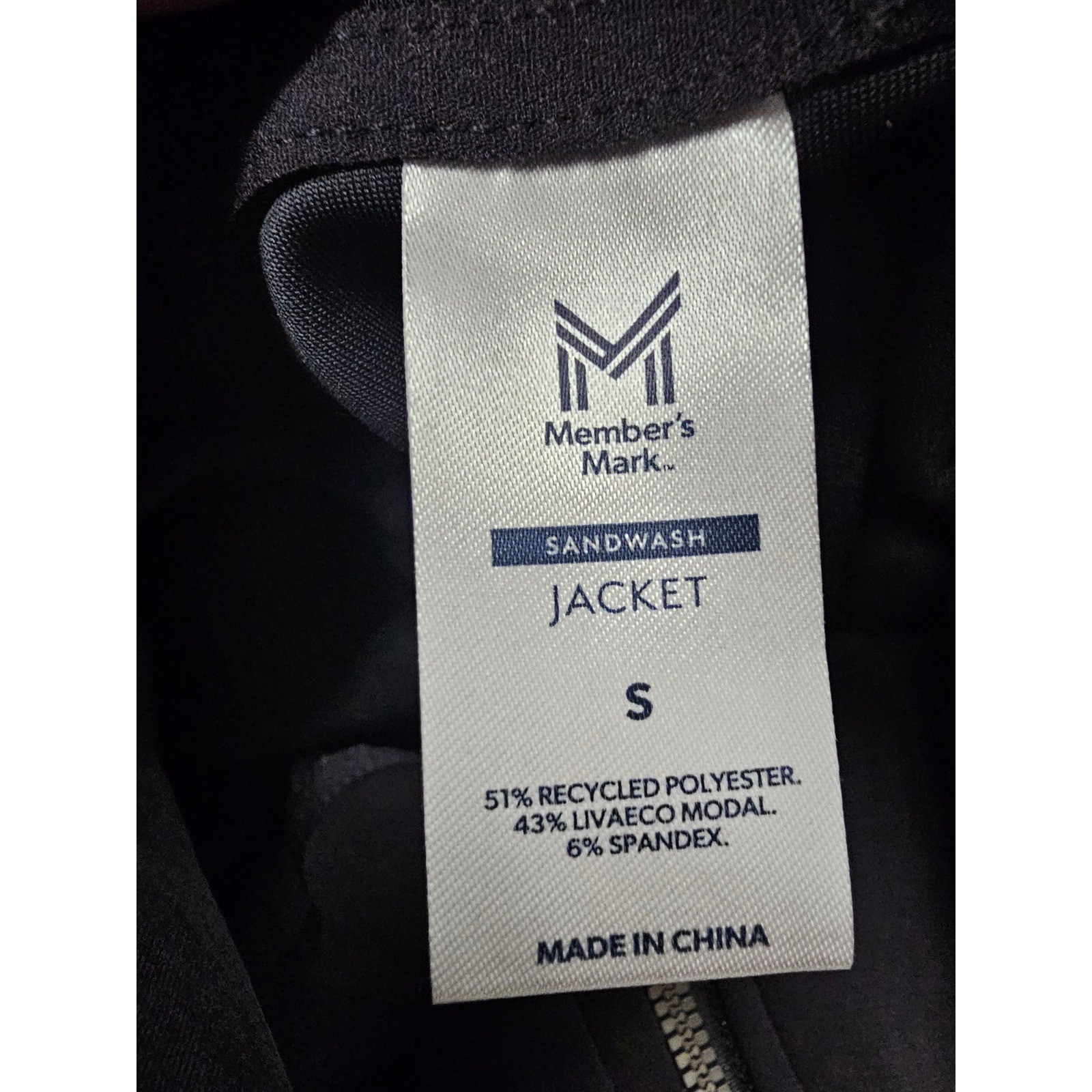 Member’s Mark Sandwash Jacket Black Full Zip Drawcord Waist MM24159 Womens Small