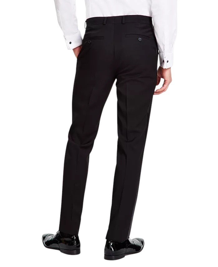 Kenneth Cole Mens Slim fit 2 Piece Tuxedo Suit 38 R / 31 Waist Black Solid