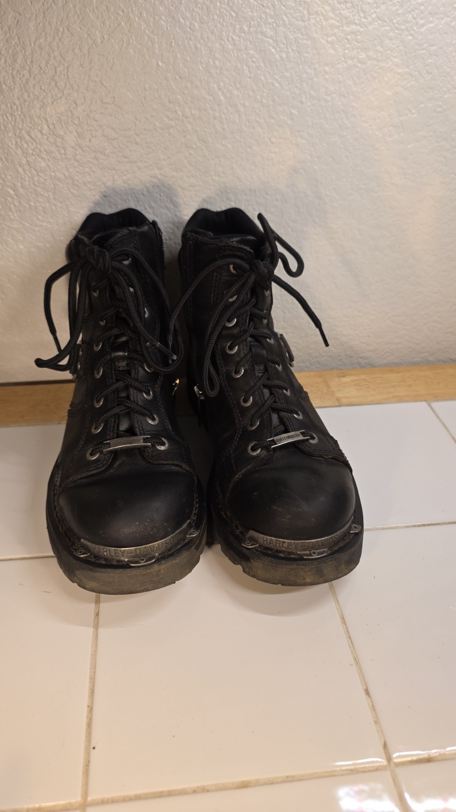Harley Davidson Maddy Black Combat Boots Womens 8.5