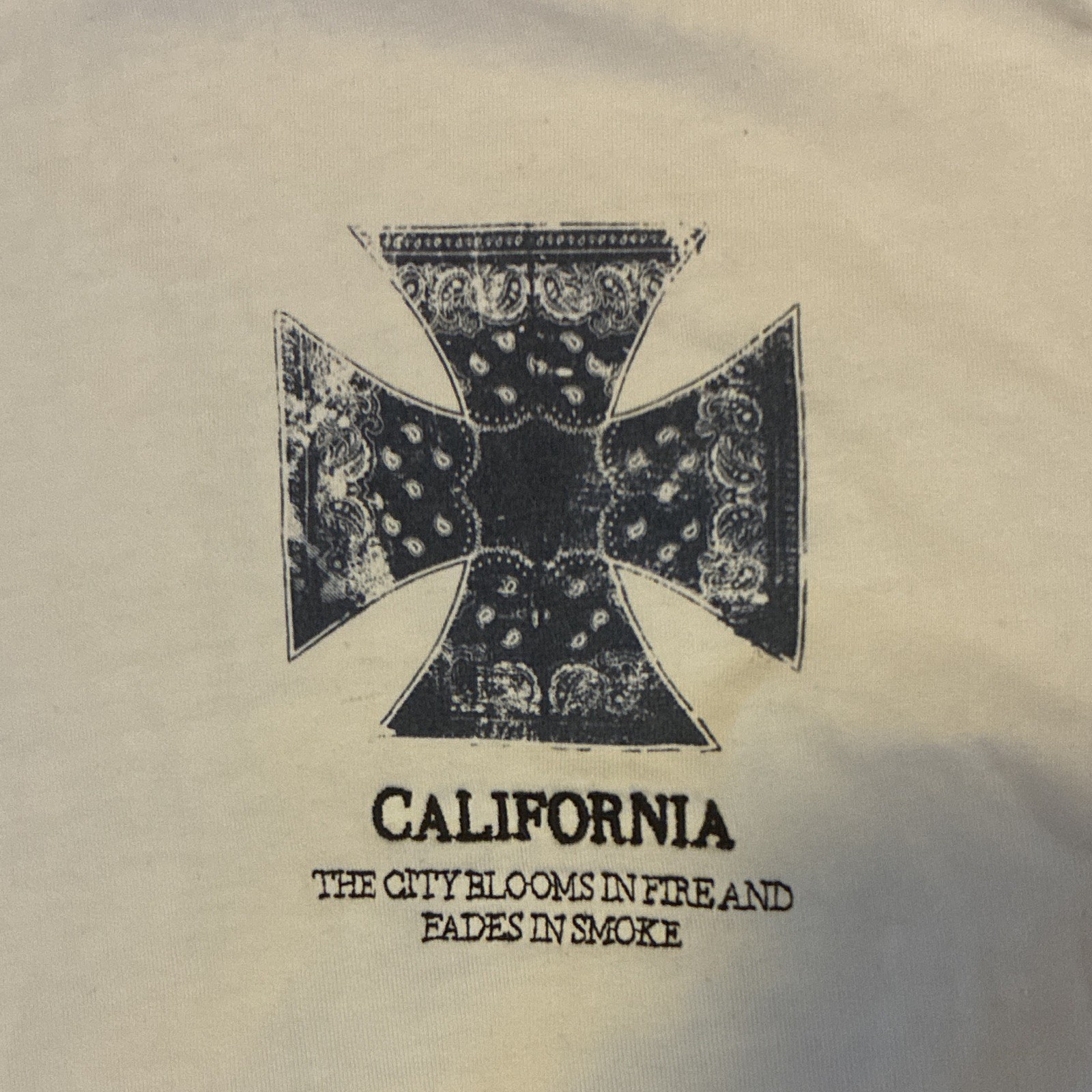 Men’s Short Sleeve Graphic T-Shirt L-XL California State With Flaw