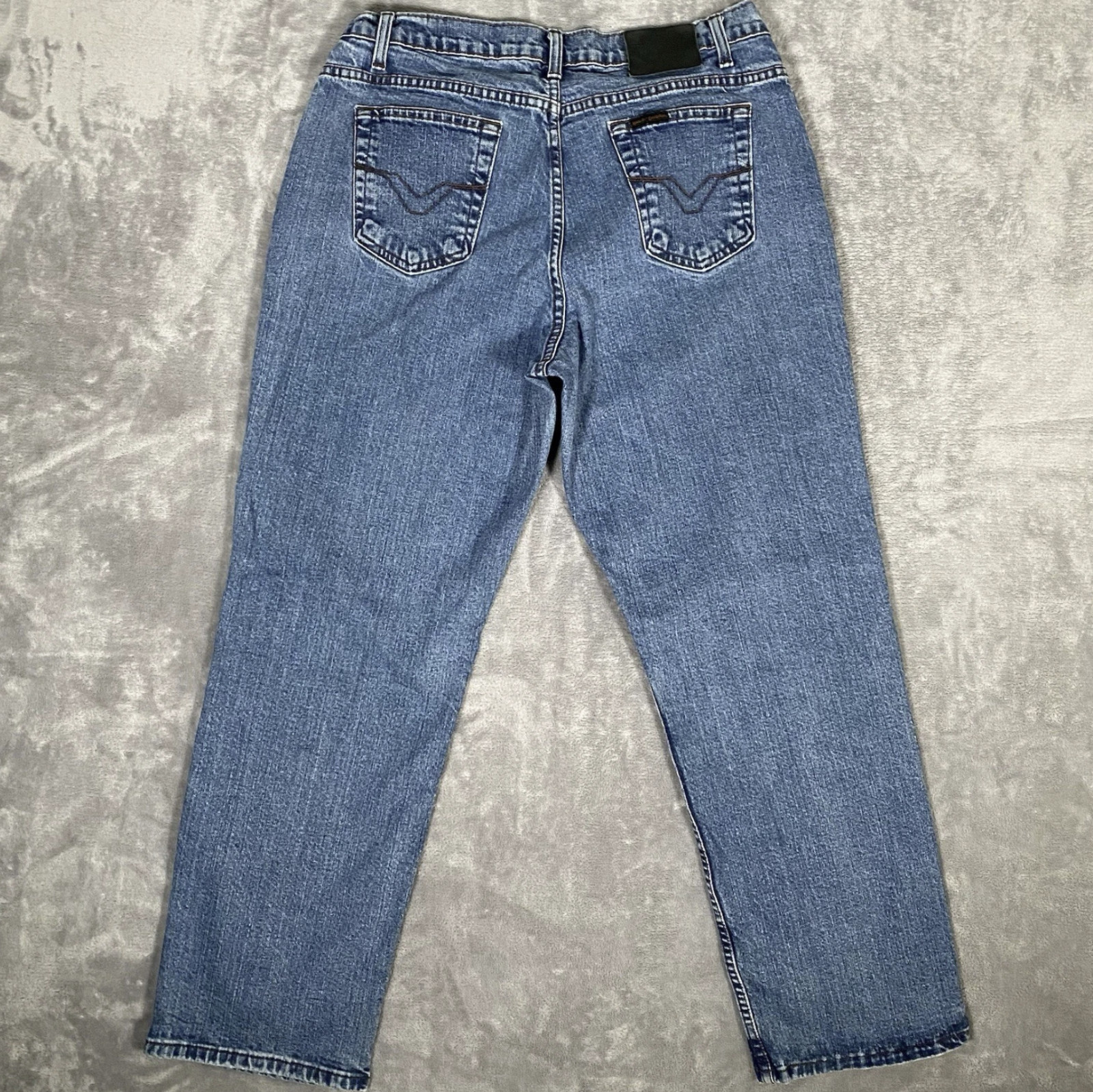 Harley Davidson Jeans Womens 14P Blue Straight Leg Mid Rise Medium Wash Denim