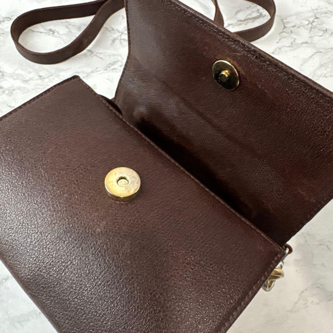 MaxMara Mini Shoulder Bag Leather Dark Brown Authentic From Japan
