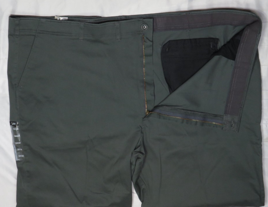 LEE PANT 58×34 CHARCOAL KHAKI EXTREME COMFORT STRAIGHT PERFORMANCE STRETCH NWT