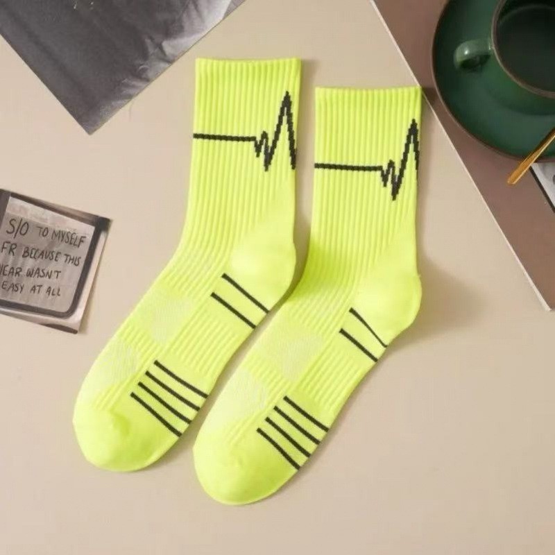 5Pairs Running Compression Socks for Men Crew Socks with Cushion Sport socks