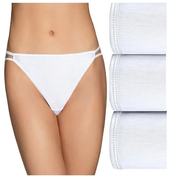 4 prs VANITY FAIR String Bikini ILLUMINATION 18108 Panty WHITE Size- 5~6~7~8