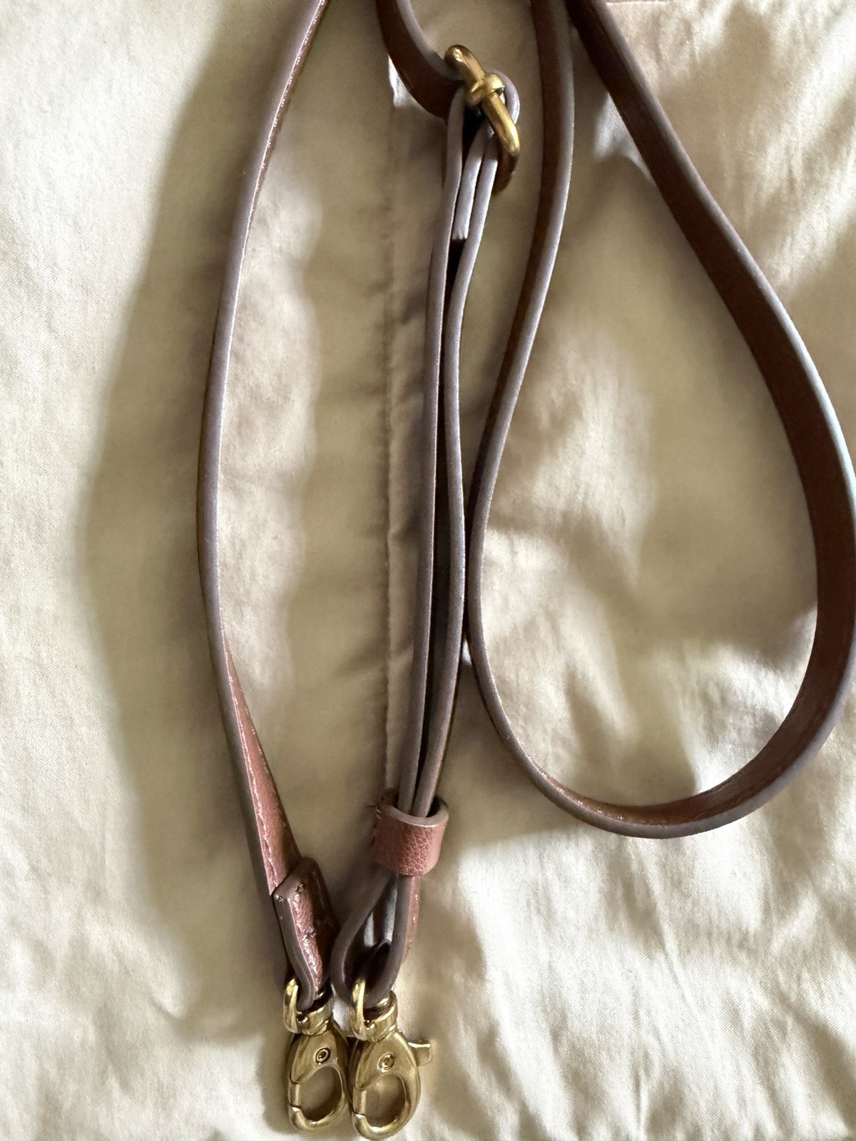 DOONEY & BOURKE LEATHER ADJUSTABLE CROSSBODY STRAP NATURAL NWOT J67*