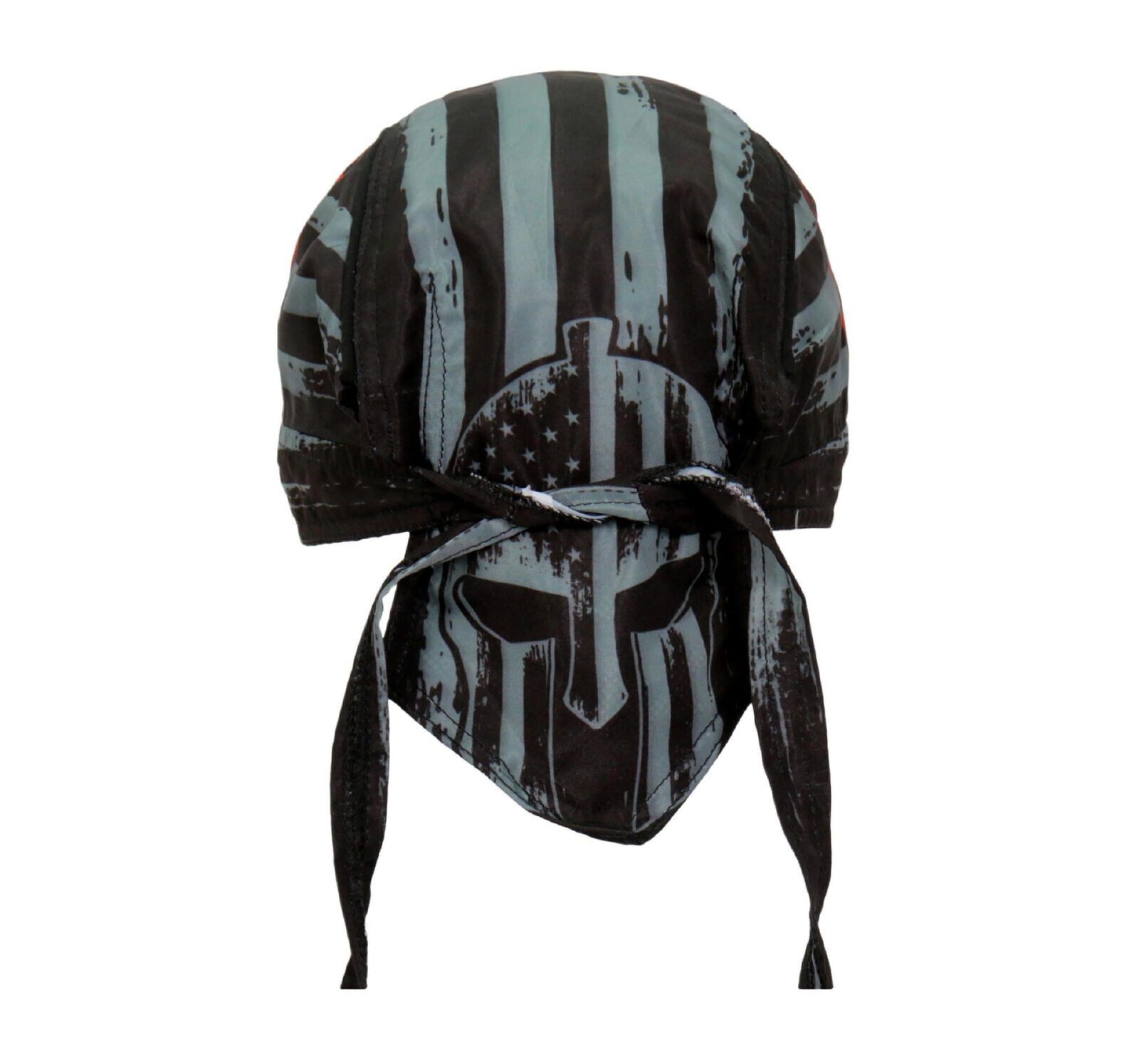Headwrap WARRIOR AMERICAN FLAG Hot Leathers Premium Bandana Du-Rag Black Grey