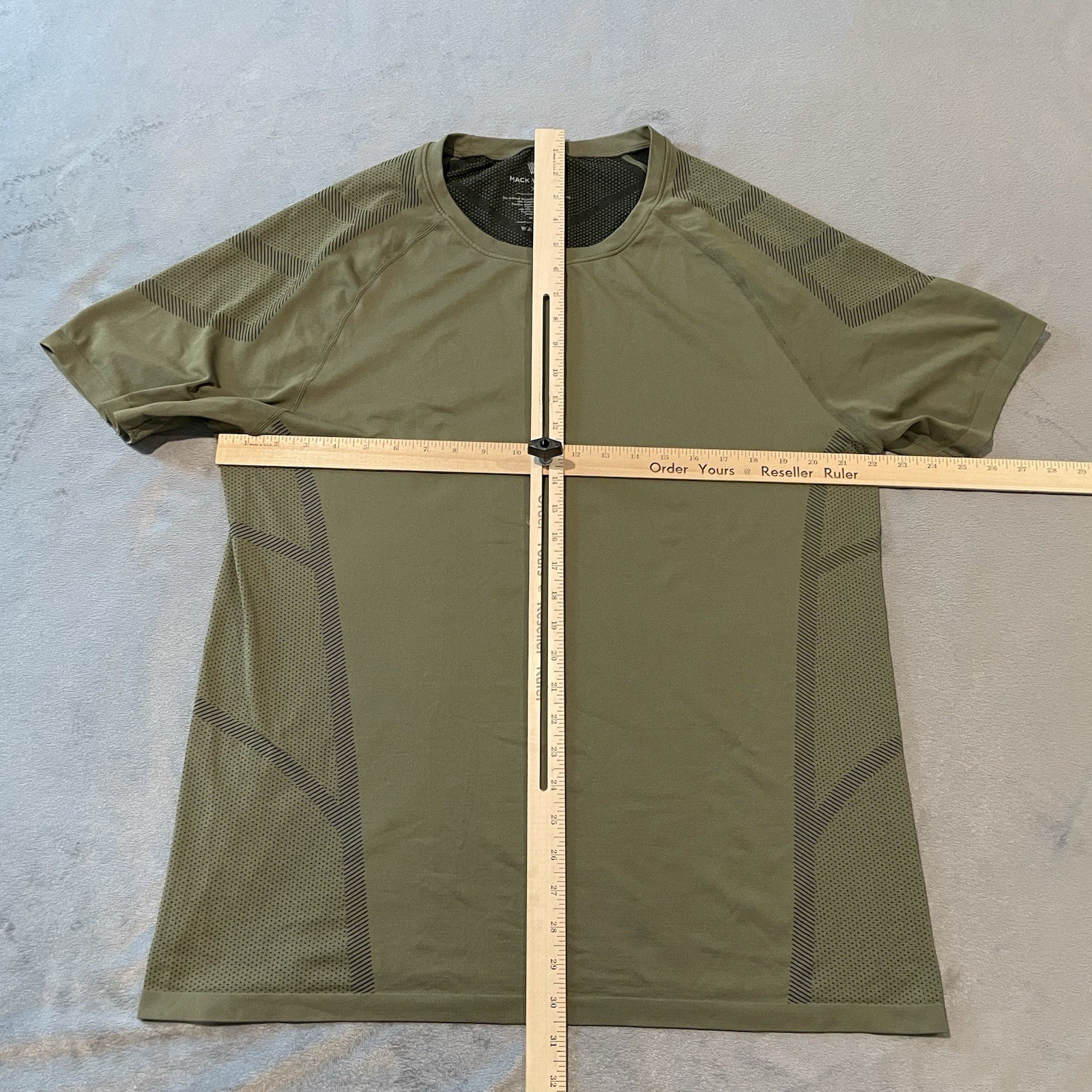 Mack Weldon Shirt Mens XXL Green Activewear Gym Performance Stretch Daily Wear