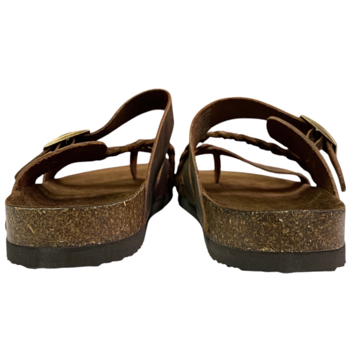 Womens Mountain Sole Size 8 Sandals Braided Brown Leather Slip-on Summer Beach