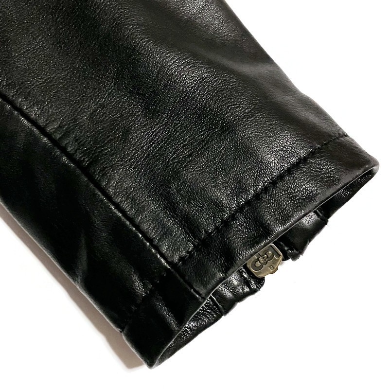 Karl Lagerfeld Men’s Black Leather Biker Jacket with Zippers & Shirt Collar BNWT