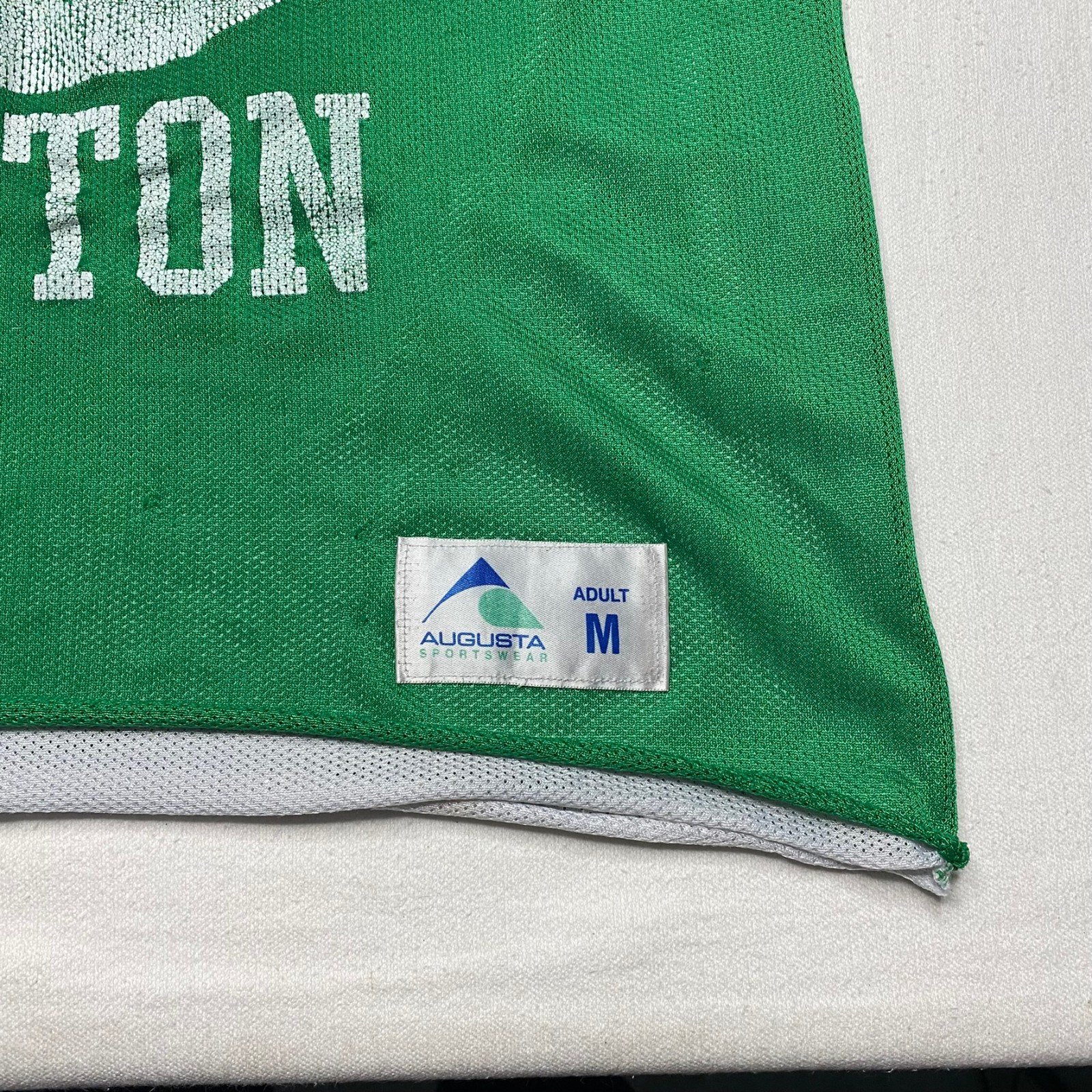 Augusta Sportswear Mens Jersey sz M Green Gray Reversible Major Look Boston