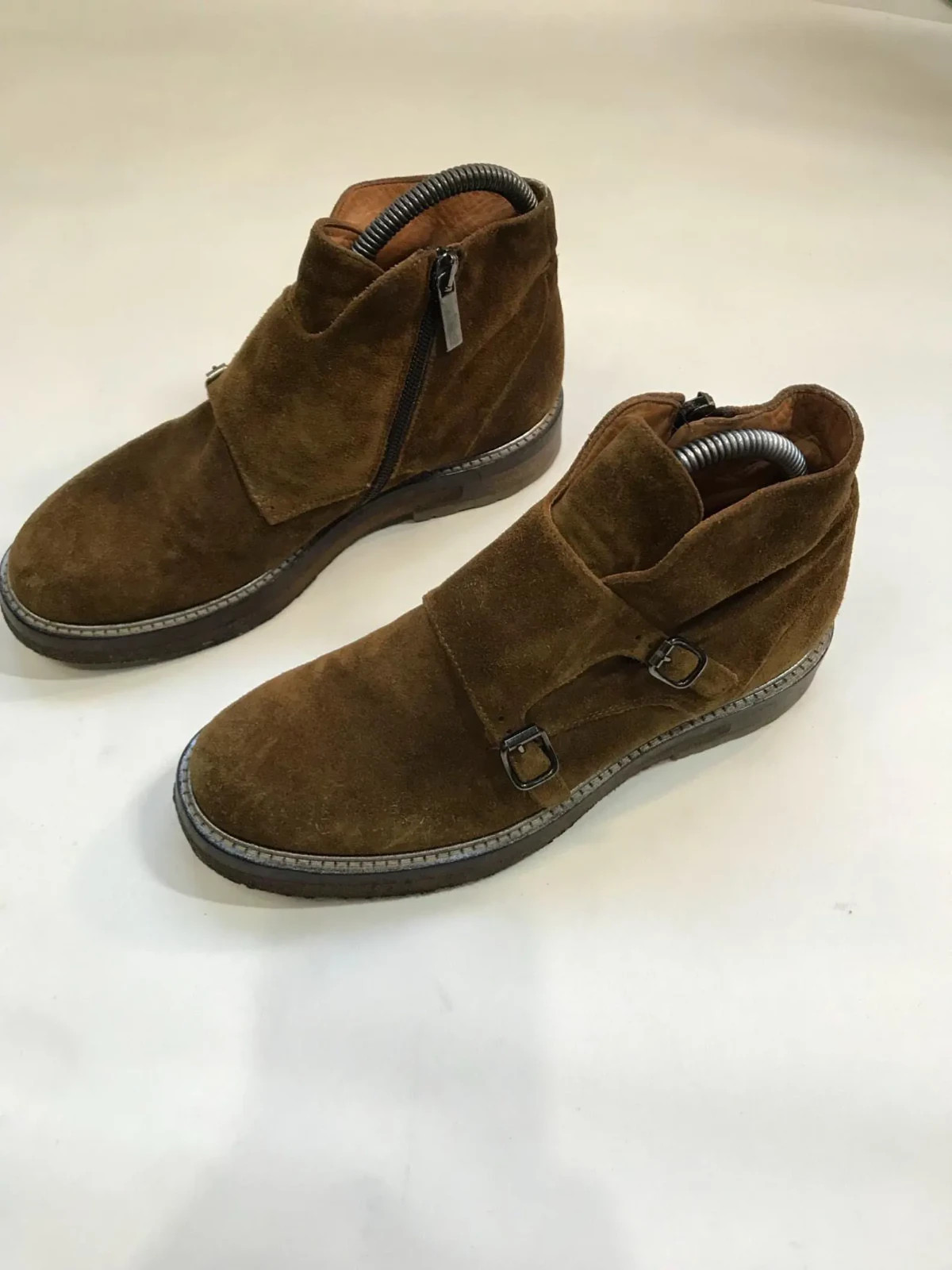 Camerlengo Women Boots EU36 US5 UK4 AU4 23cm 9.06in Brown Suede Italy