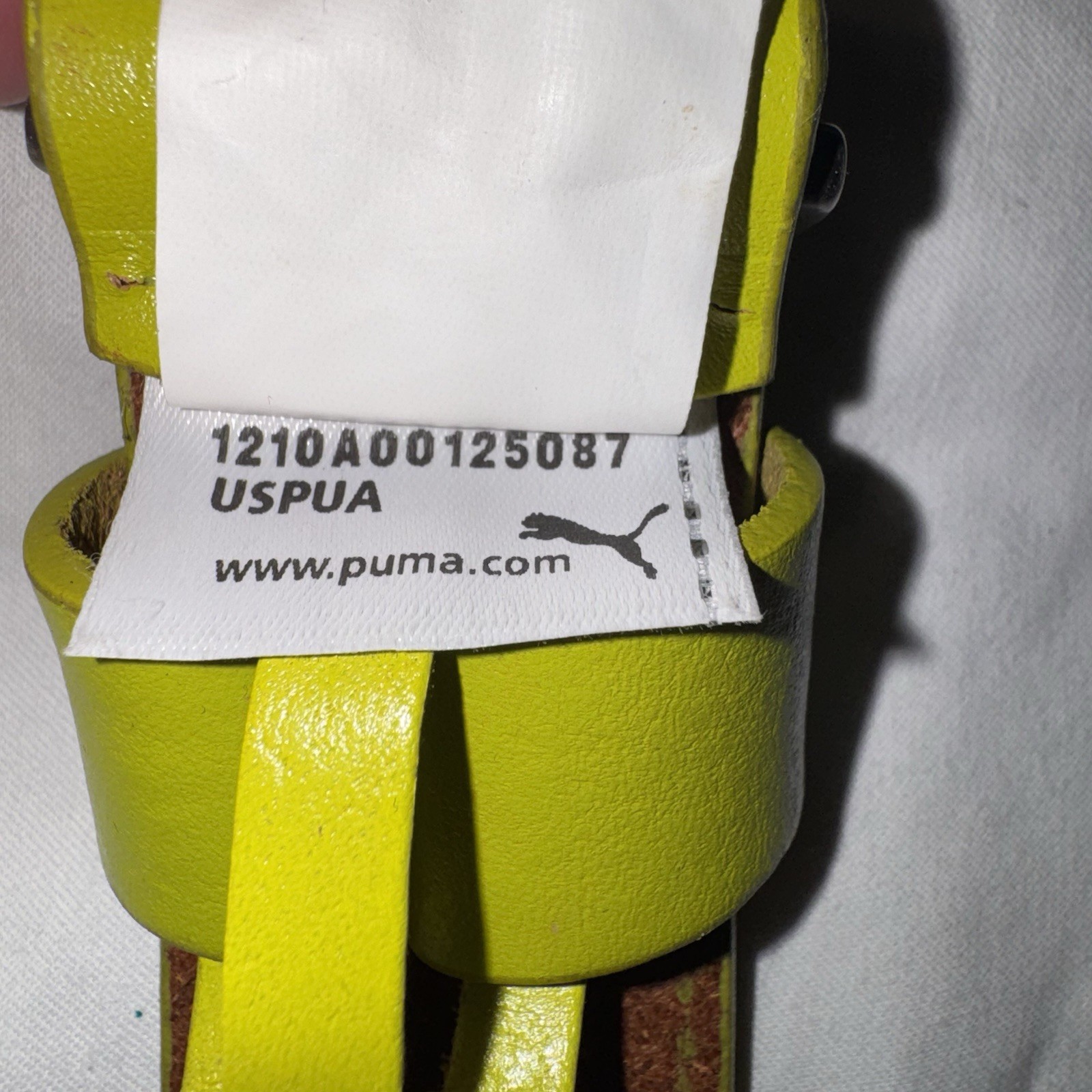 PUMA Lime Green Genuine Leather Adjustable Logo Buckle Men’s Sport Belt Size XL