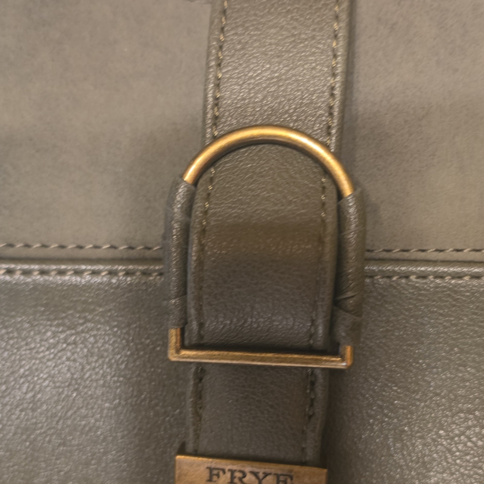 Frye Women’s Gray Tote Top Handle Zip Closure Gold Hardware Lined Pockets