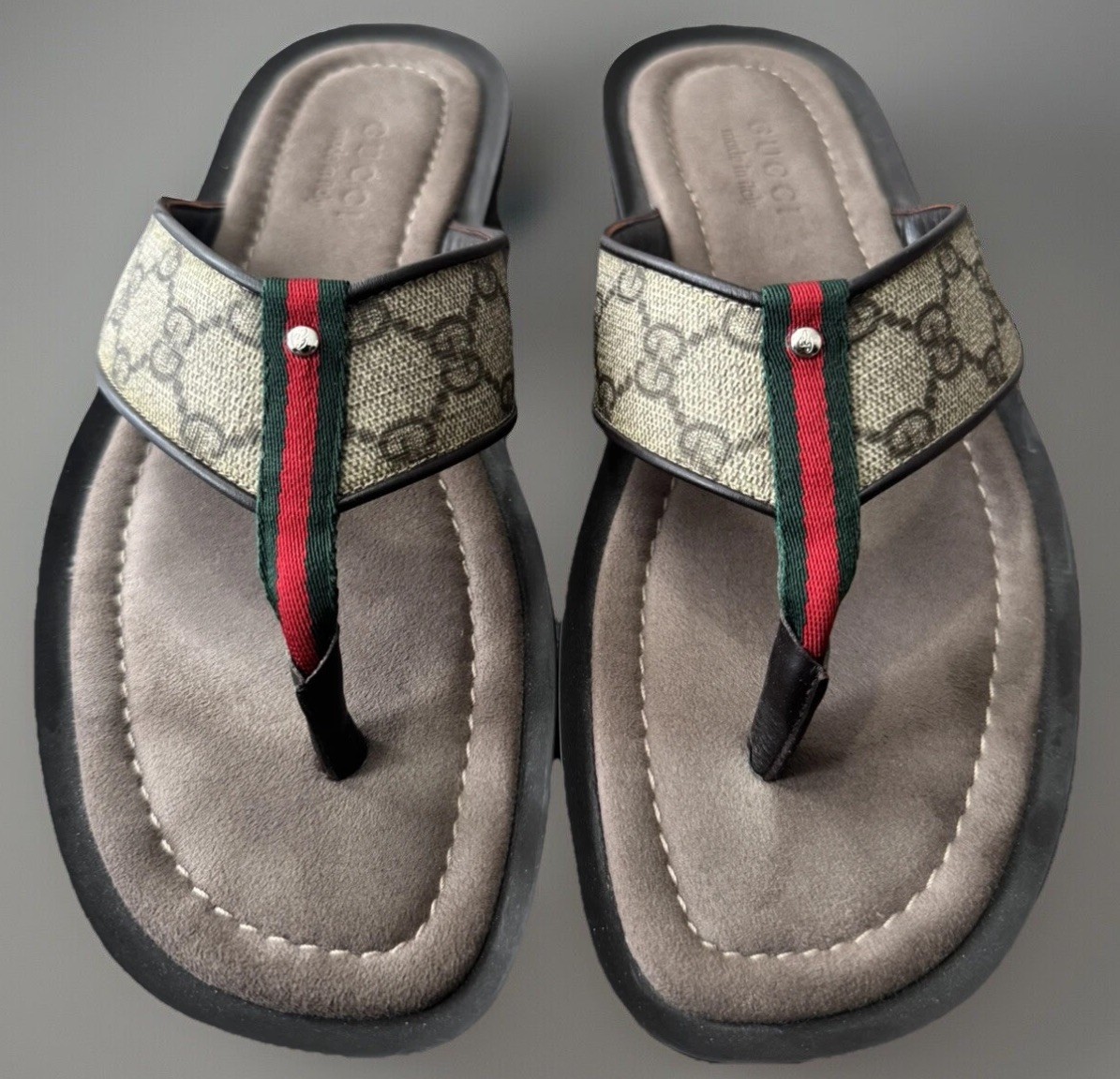GUCCI Model number: 202762 27 GG Plus Sandals Flip Flops sz 9.5G