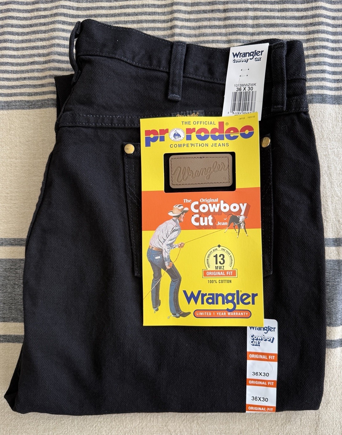 Wrangler Jeans W36 L30 Black Cowboy Cut Original Fit Mens 13MWZWK Western – New