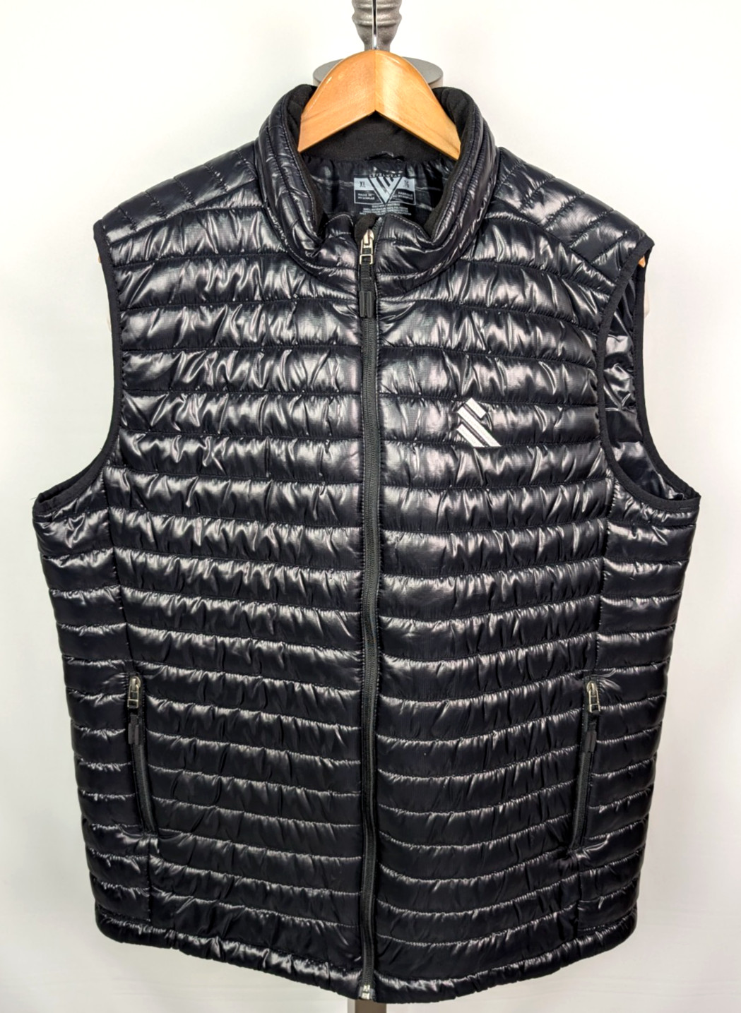 LEVEL WEAR Insulated Puffer Vest Jacket Sz XL Black Men’s Full Zip