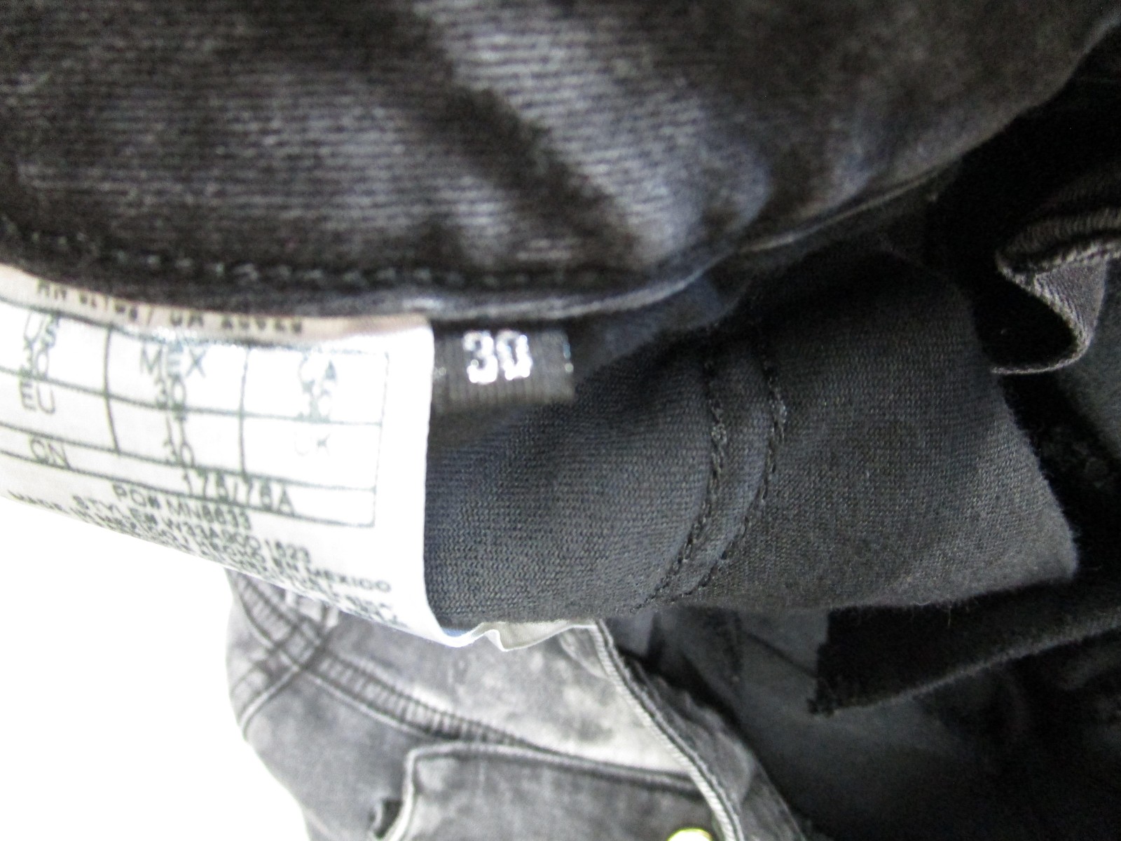 Guess Jeans Mens 30 Black Gray Acid Wash Cargo Skinny Moto Zipper Distressed