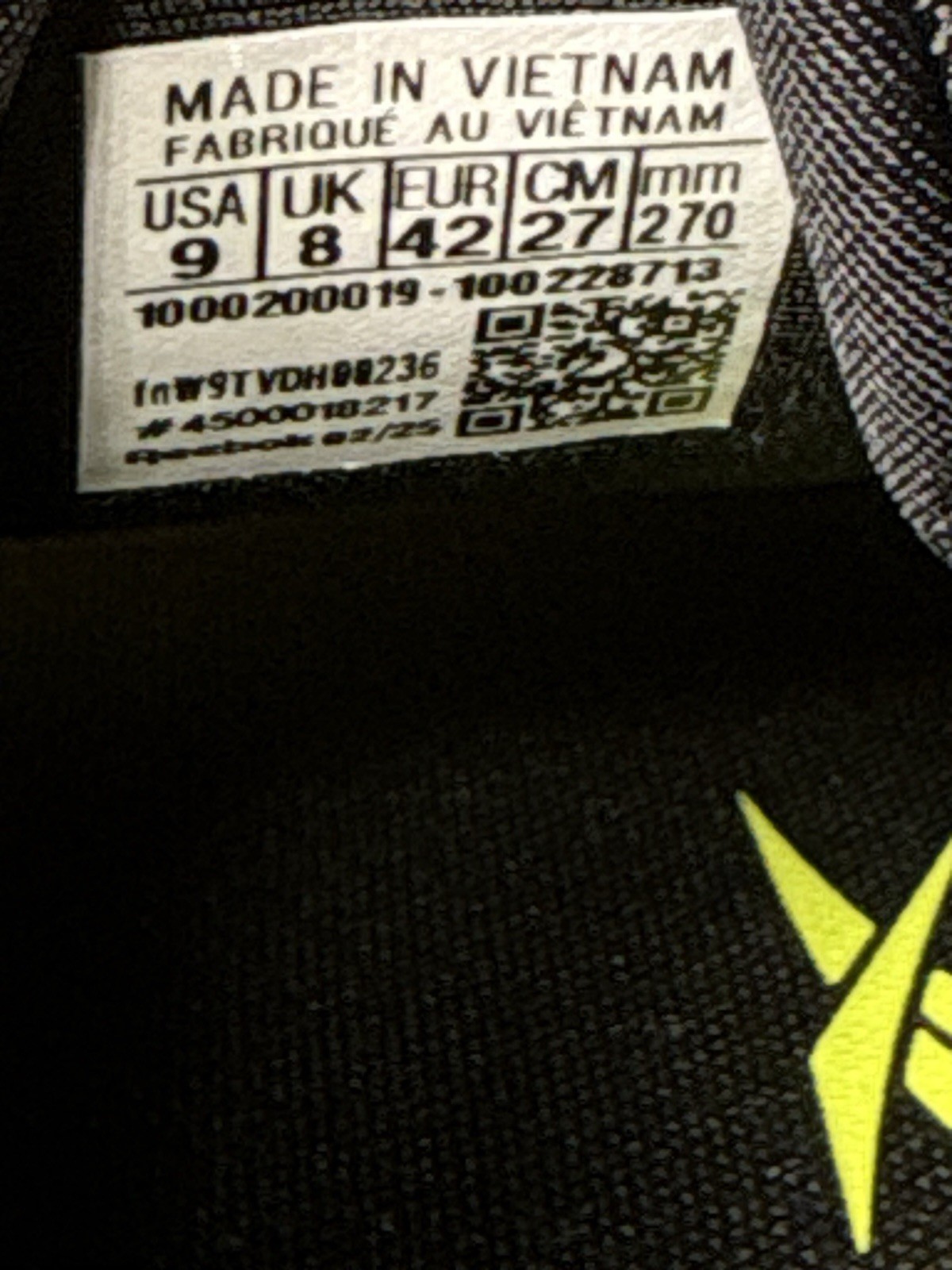 Reebok Zignition Electric Yellow Black Mens Size 9 Max Cushion Running Shoes