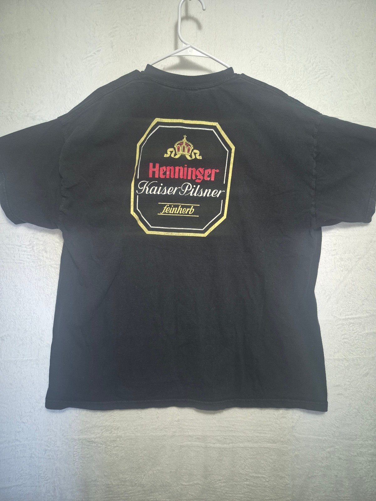 Vintage Henninger Kaiser Pilsner Beer T Shirt XL Hanes Beefy 90s German Brewery