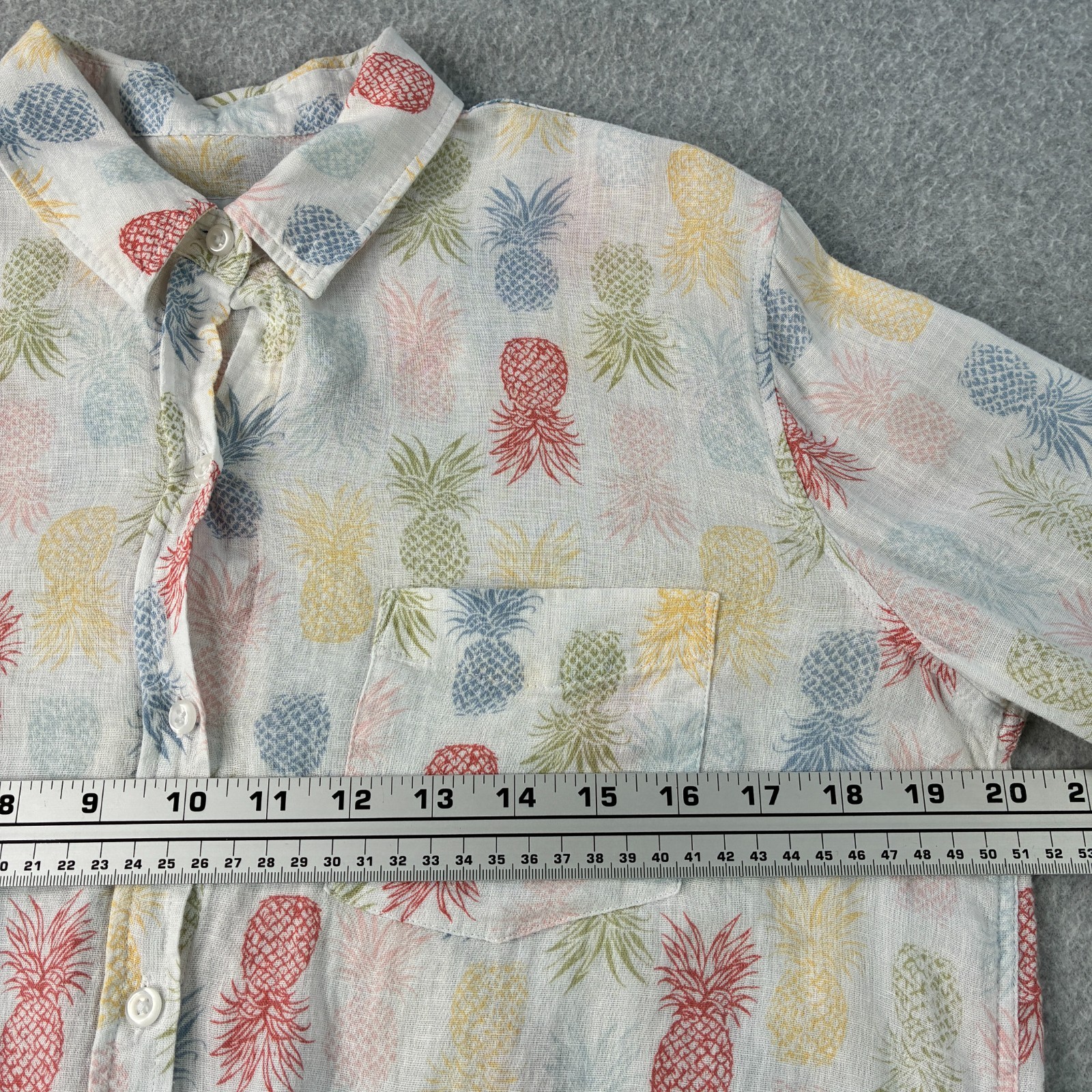Rails Shirt Womens Small White Charli Rainbow Pinas Button Up Linen Blend