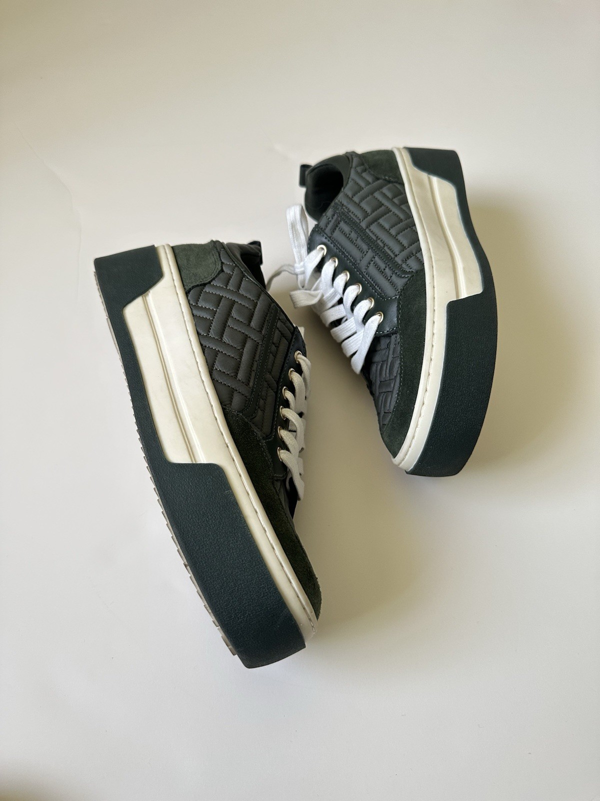 Vince Camuto Arynahs Platform Quilted Fashion Sneakers|Artichoke Dark Green ~8.5