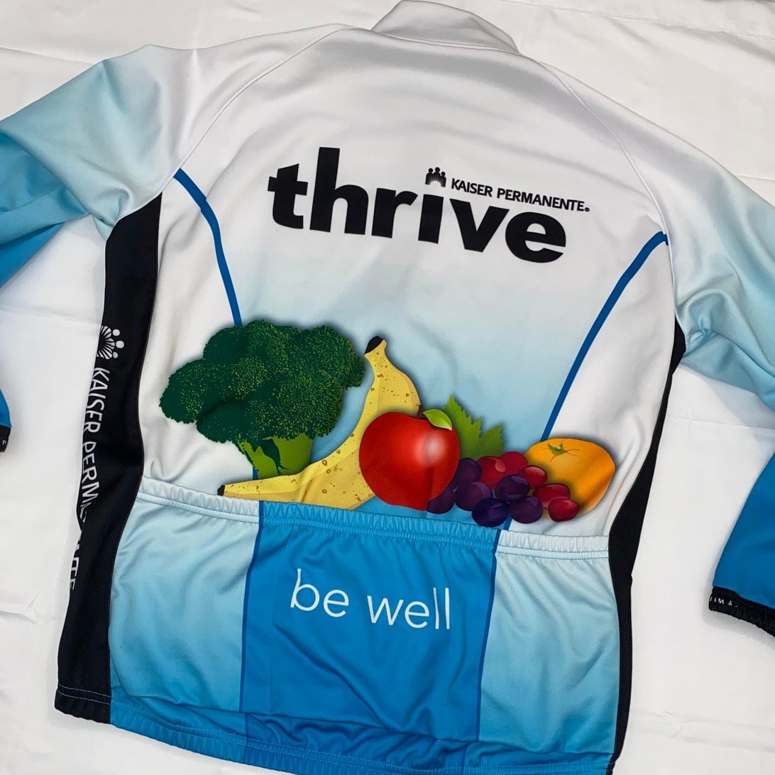 Kaiser Permanente THRIVE Be Well Sz Large Medical Hospital Jacket Cycling Primal