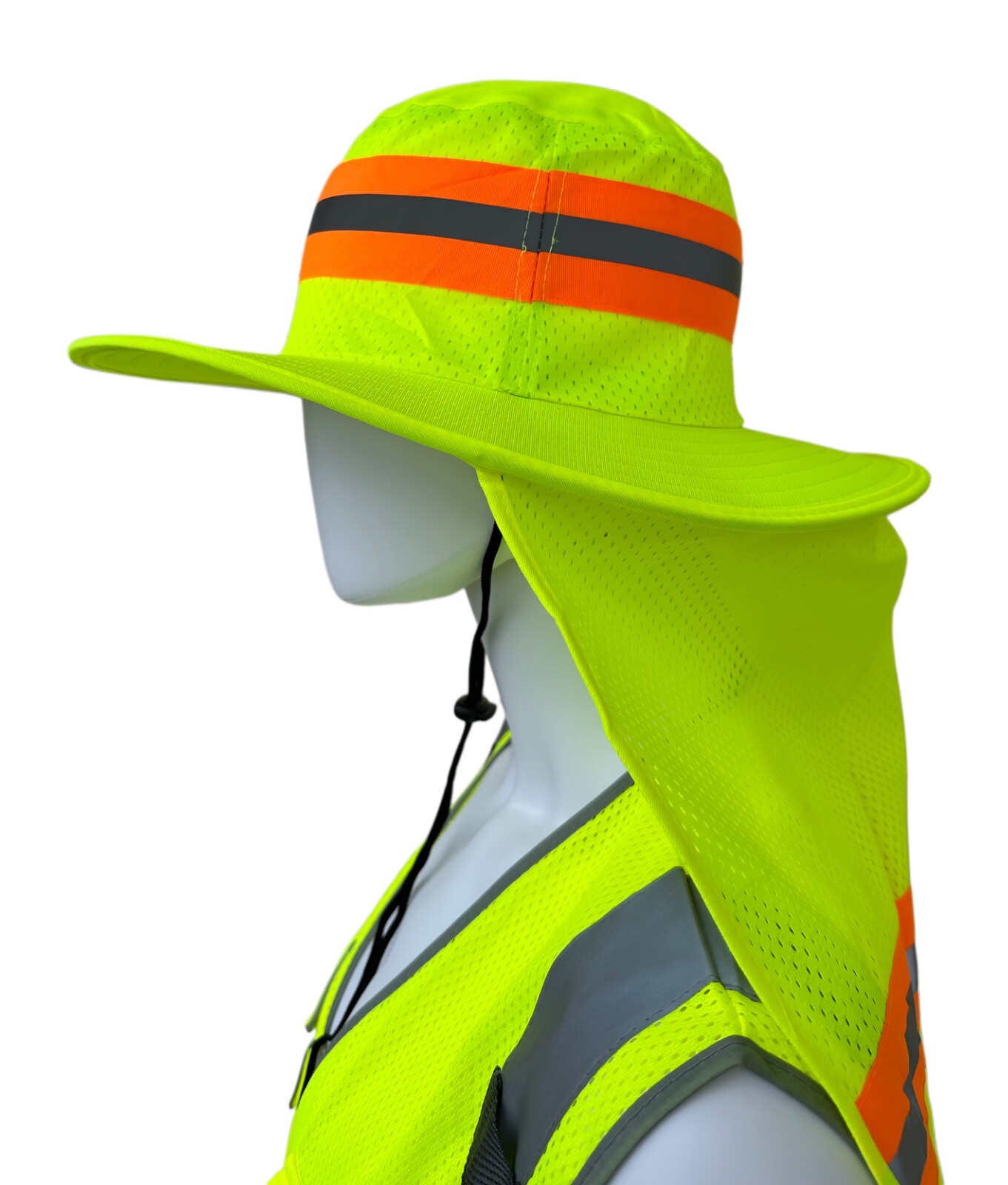 3 Pack Hi Vis Reflective Work Safety Neck Flap Boonie Hat Bucket Cap
