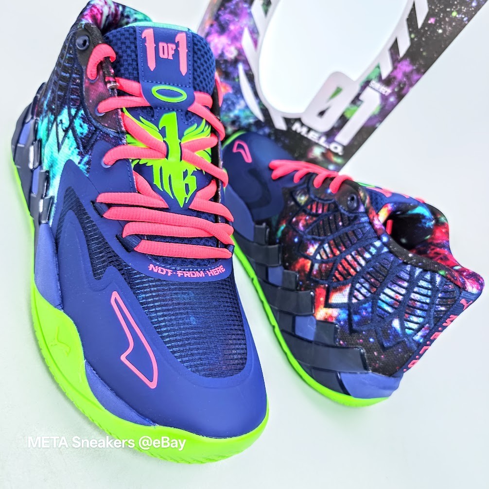 Puma MB.01 US 14 Men’s Blue Green Galaxy Basketball LaMelo Ball 376677 07 NIB