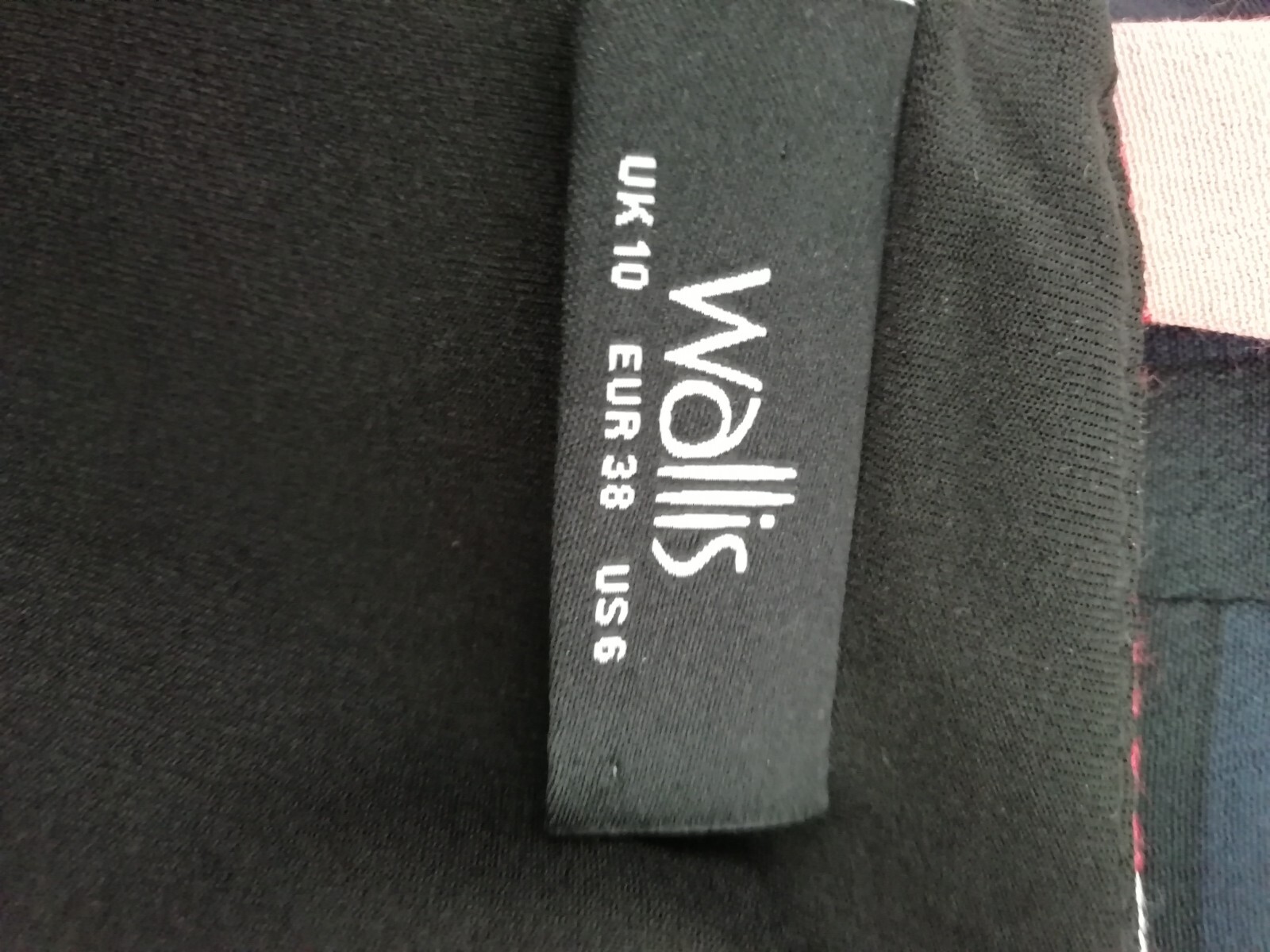 Wallis Size 10 Black Red Pink White Abstract Shift Dress Pockets Back Zip Ladies