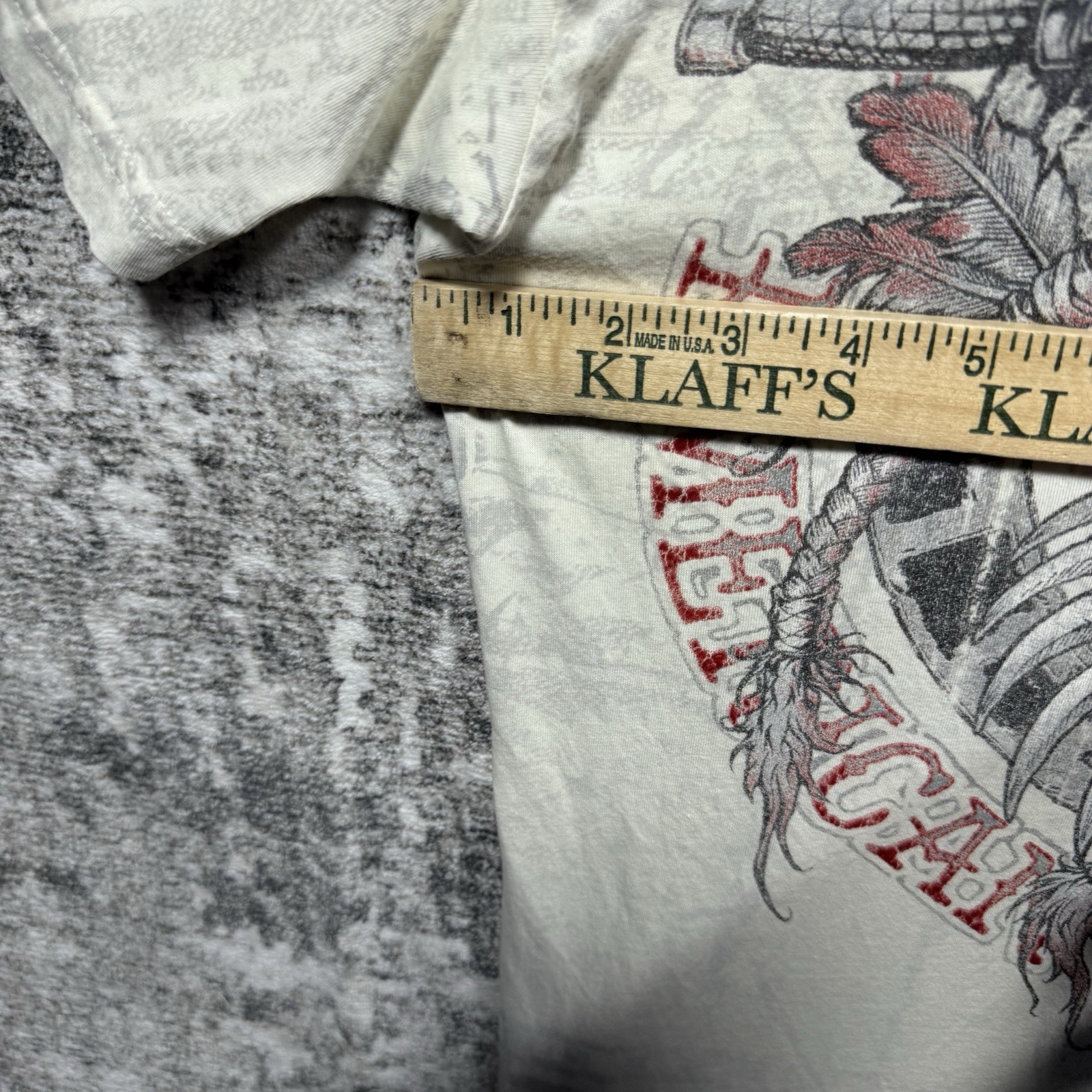 Vintage Y2K Affliction Mens M Live Fast American Custom Skull All Over Print