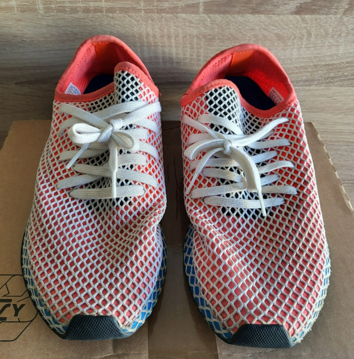 Adidas Deerupt Runners Solar Red Bluebird CQ2624 Shoes Sneakers Size 46 2/3