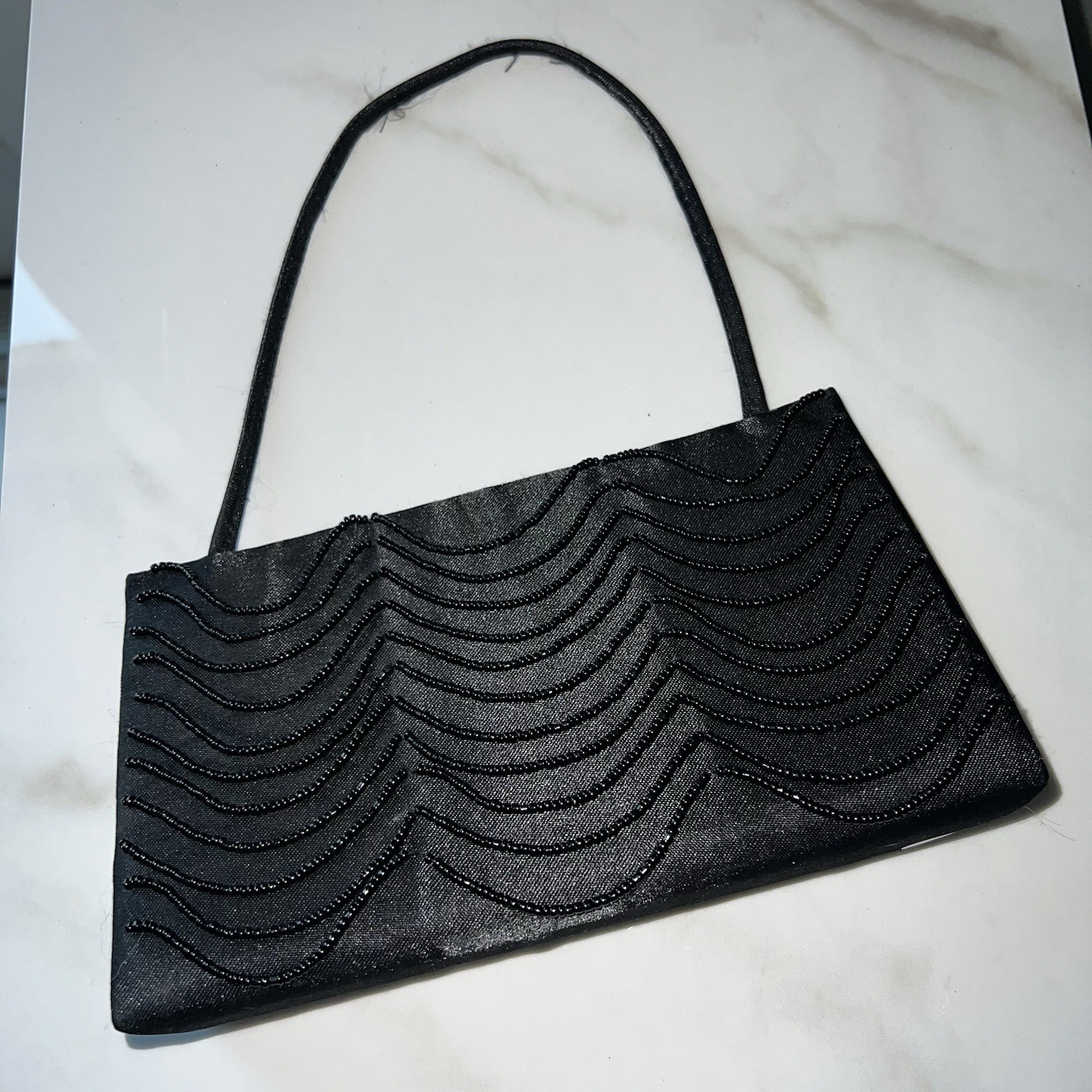 NEW Victorias Secret Black Mini Handbag Purse Beaded Evening Party Holiday