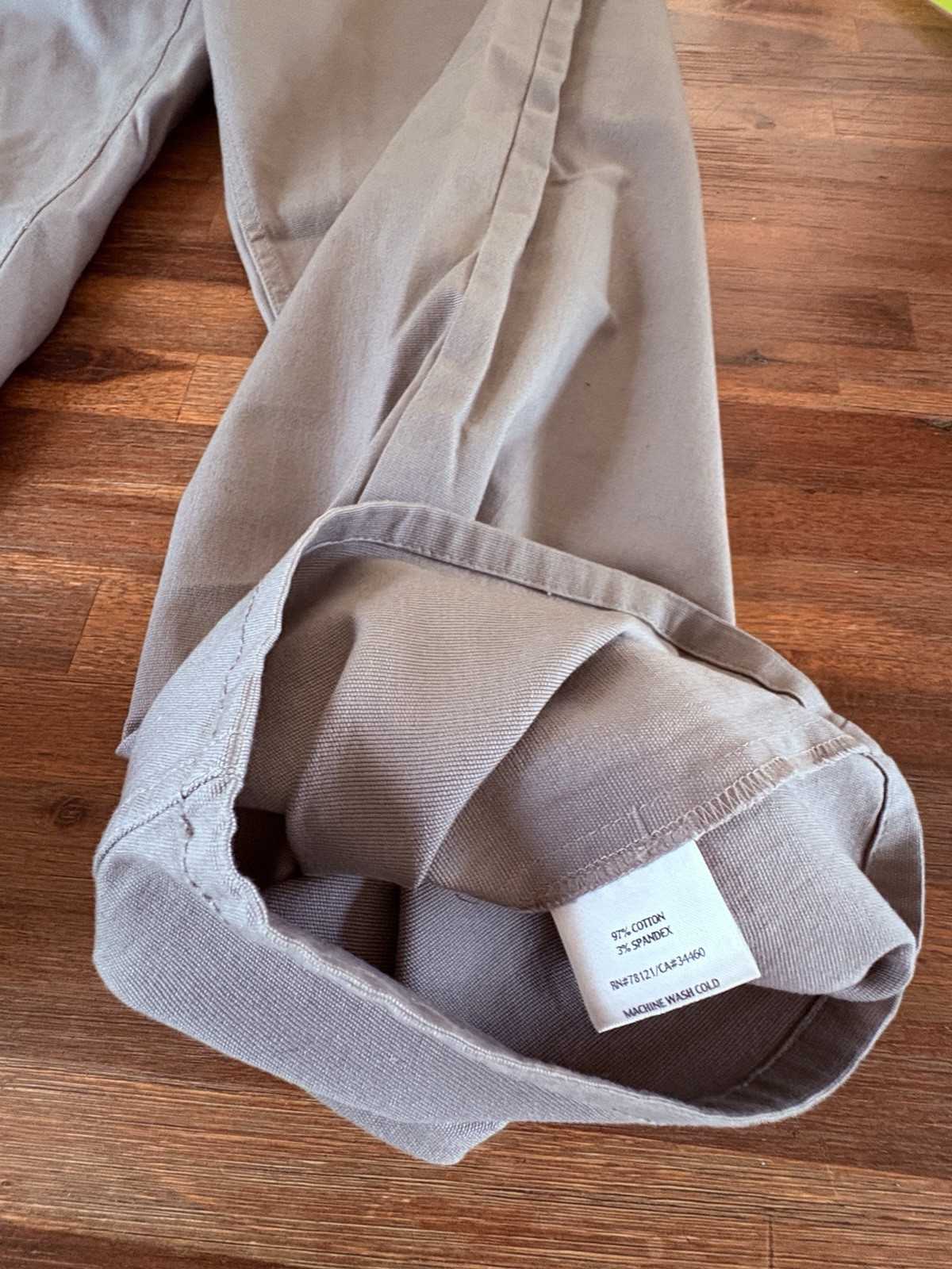 Eileen Fisher Pants Taupe Size Large Wide Leg 37” X 31” 97% Cotton / 3% Spandex