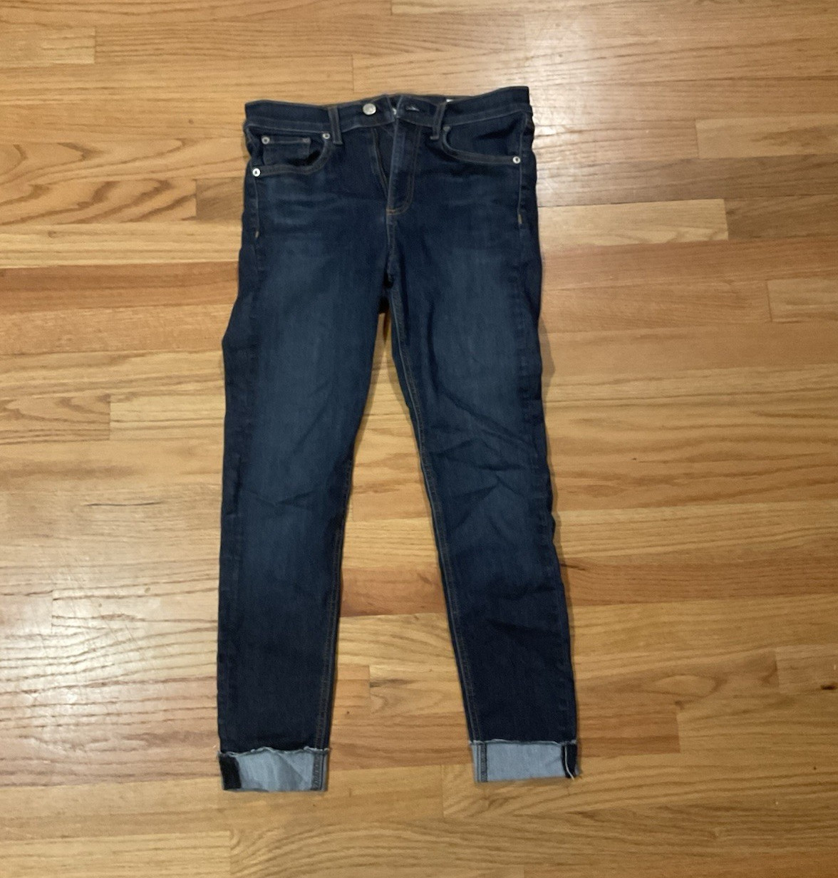 rag & bone Women’s Blue Dark Wash Skinny Stretch Denim 5-Pocket Jeans Size 29