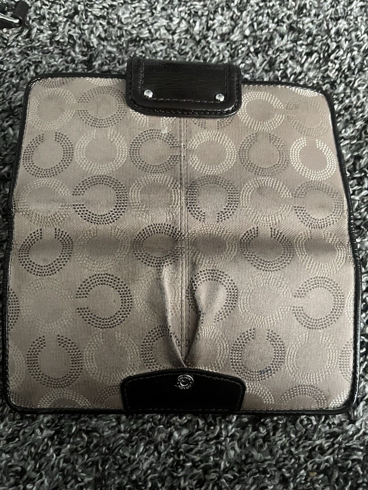 Coach signature jacquard fabric wallet