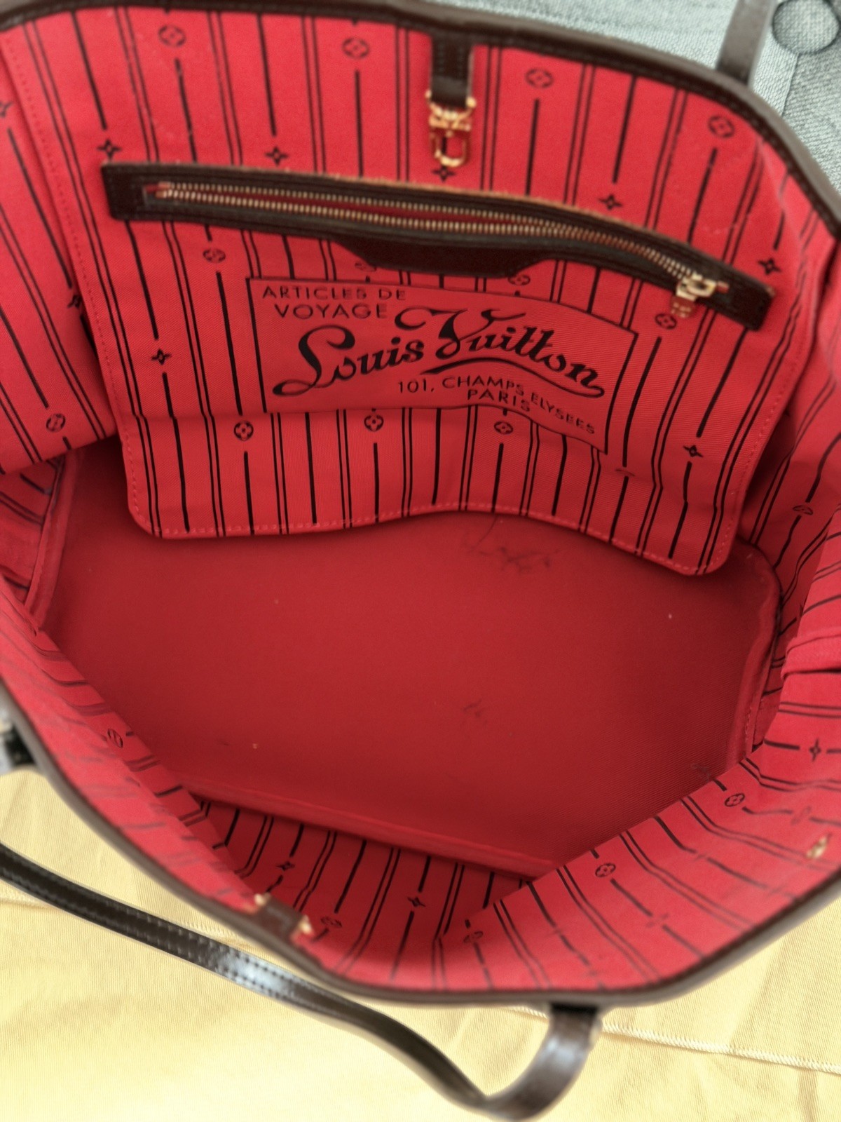 Louis Vuitton Neverfull Tote MM Damier Ebene Canvas