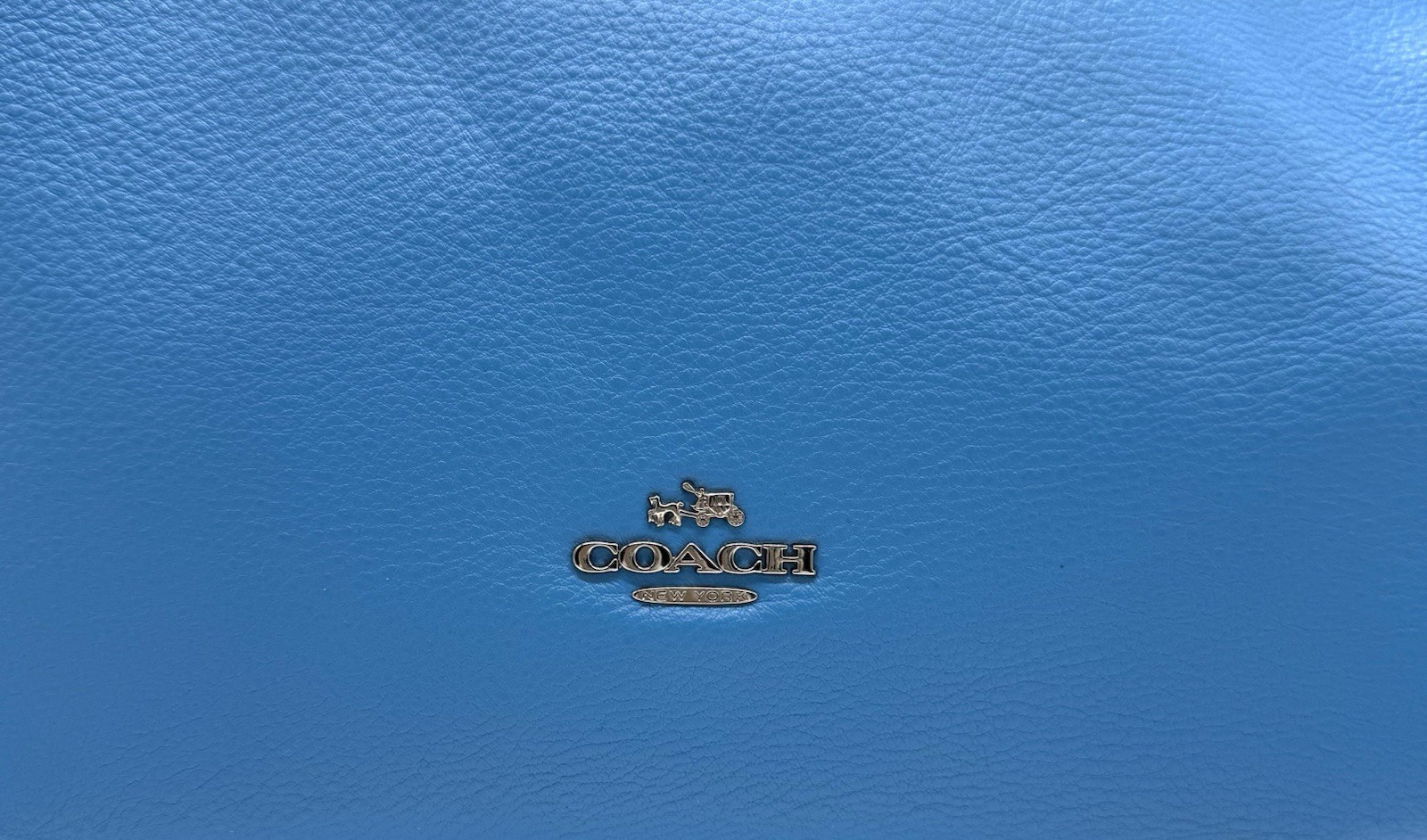 Coach Pebbled Leather Celeste Cornflower Blue Shoulder Bag Crossbody Strap NWT