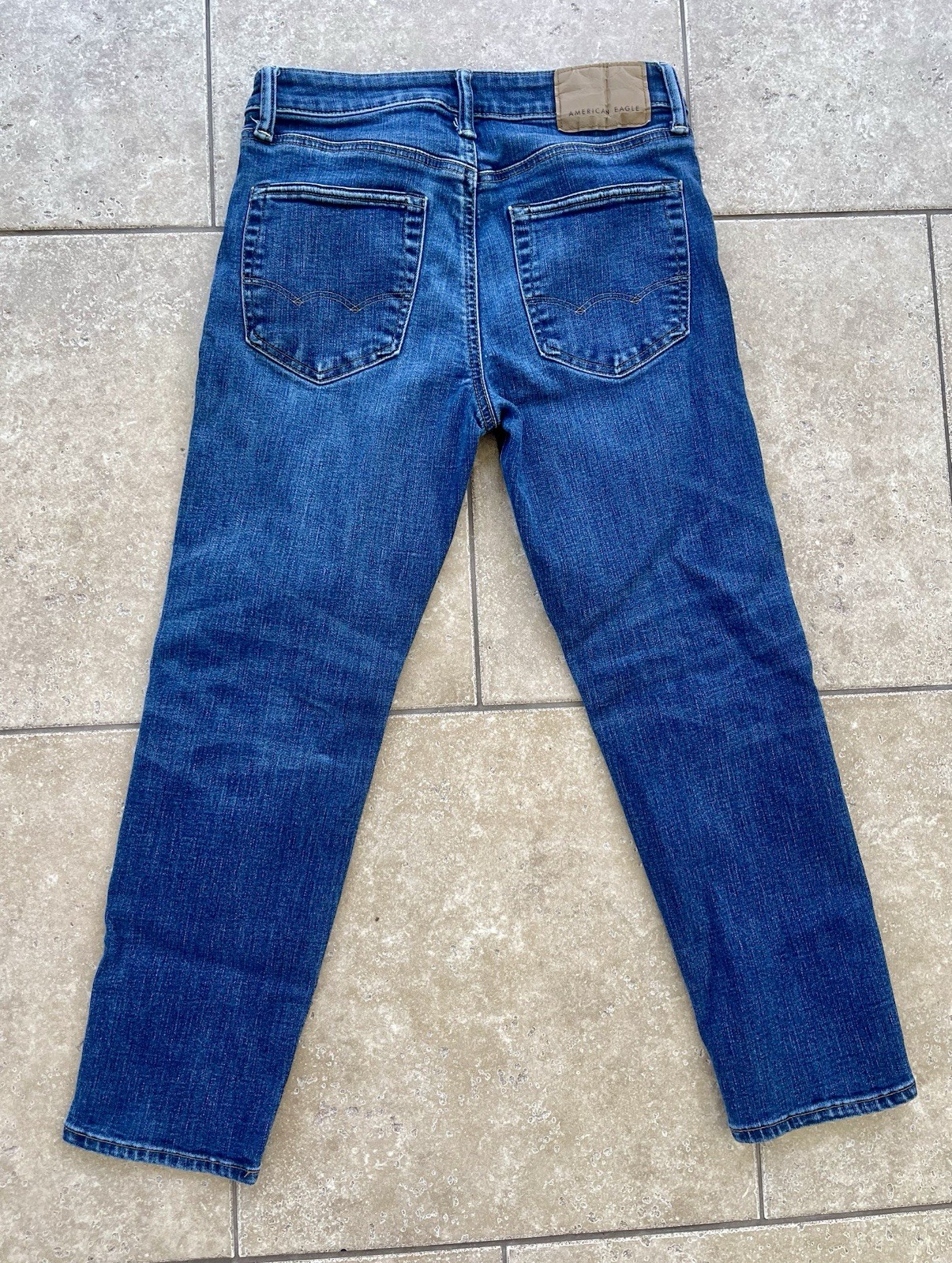 American Eagle Airflex+ Temp Tech Athletic Fit Straight Jeans Blue Men