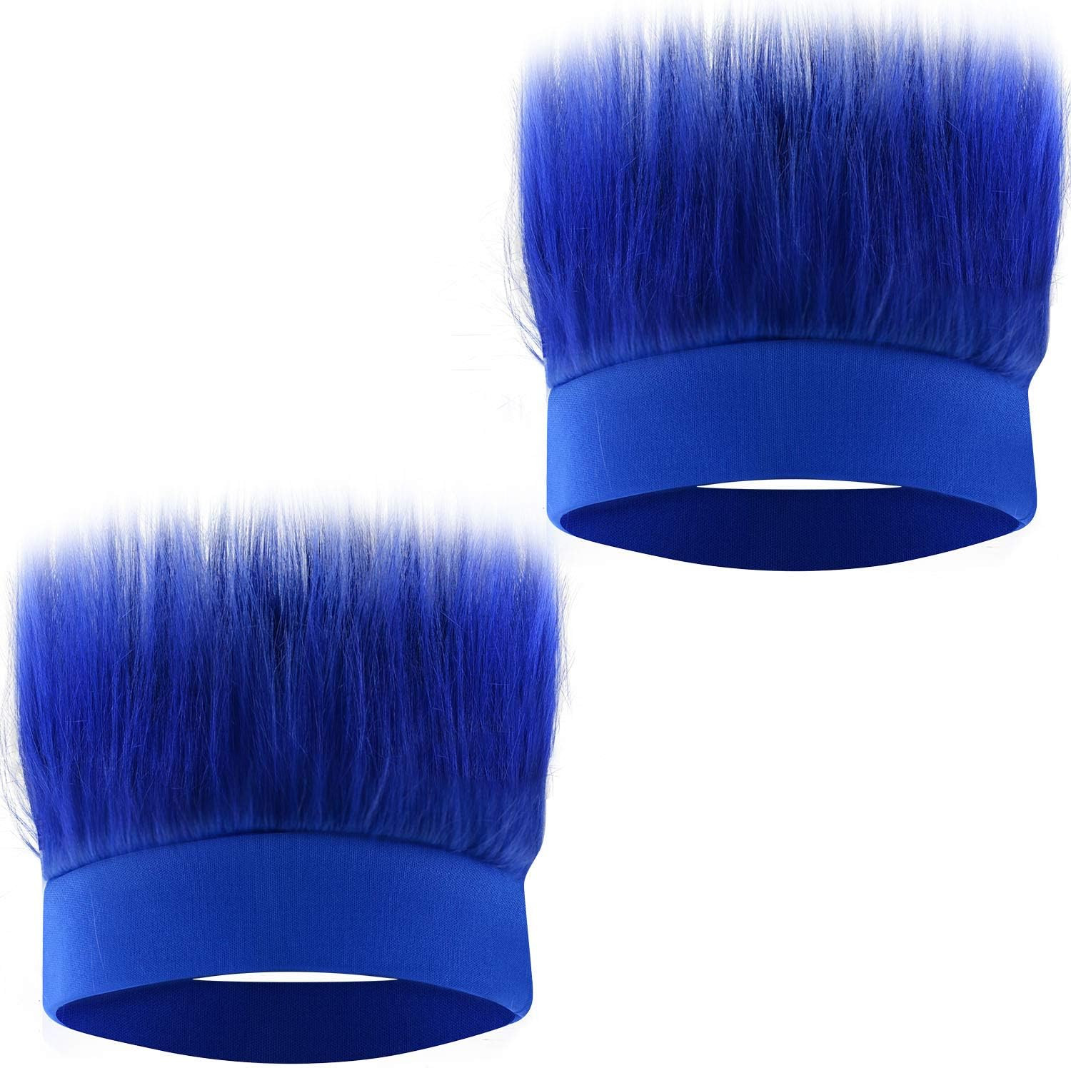 2 Pack Hairy Headband Crazy Hair Wigs for Mardi Gras Cosplay Sports Party and Sp