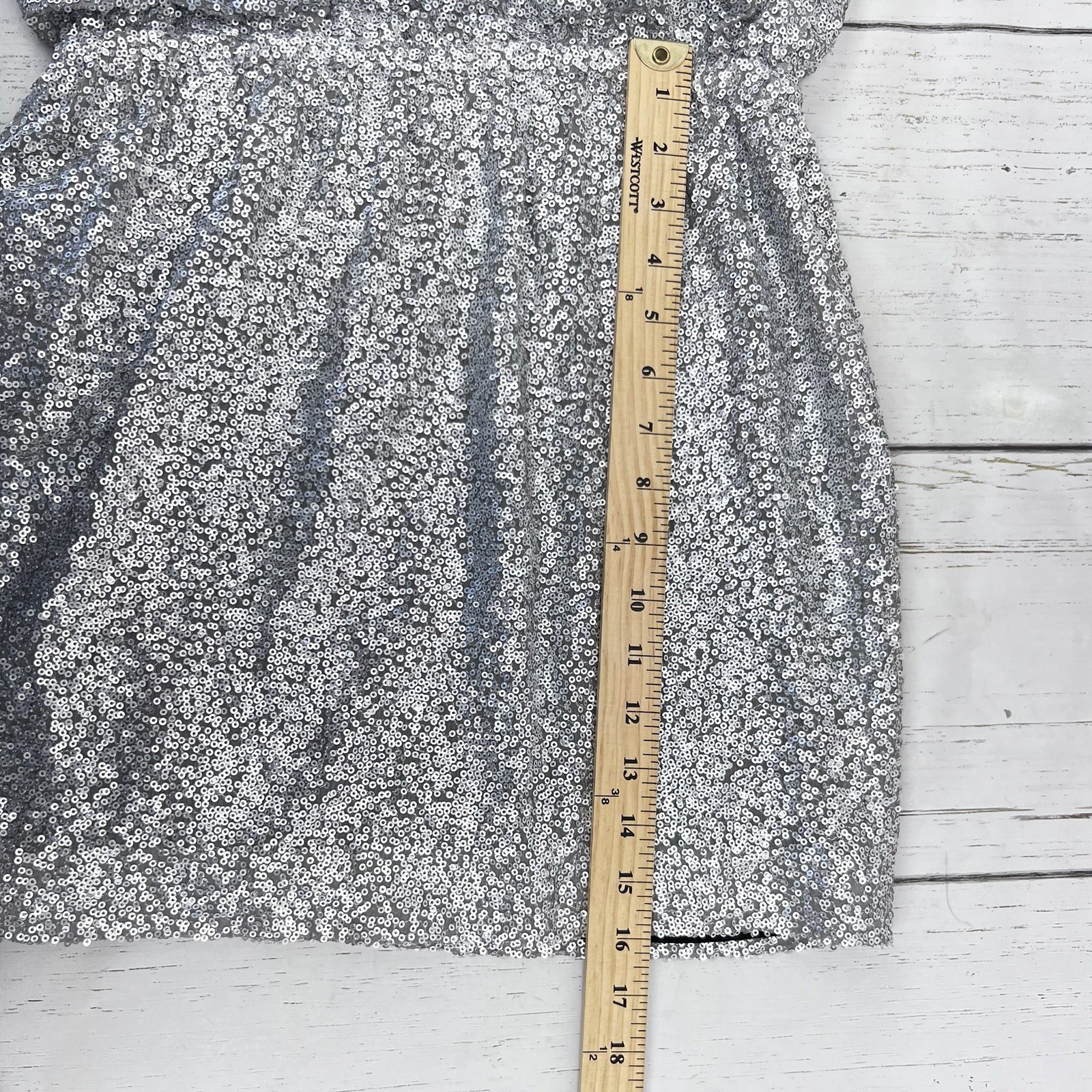 Robert Rodriguez Cocktail Silver Sequin Party Dress Size 4 Silk Sleeveless Mini