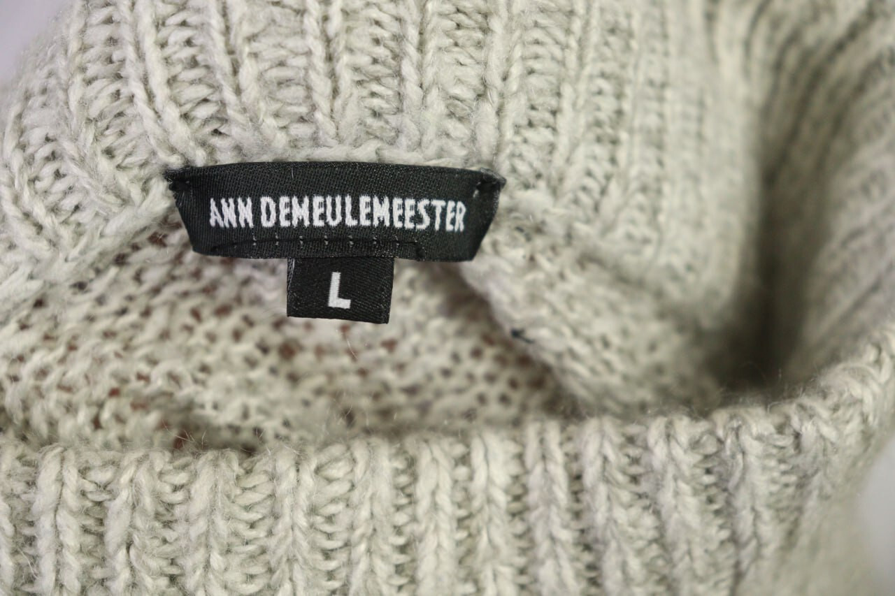 Ann Demeulemeester Ivory Turtle Neck Wool Knit Sweater Size L