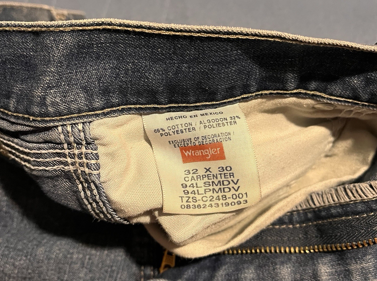 Pre-Owned Wrangler Men’s 32×30 Medium Wash Blue Carpenter Work Wear Pants