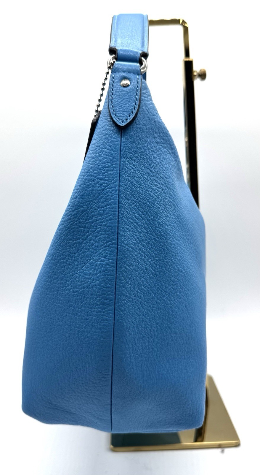 Coach Pebbled Leather Celeste Cornflower Blue Shoulder Bag Crossbody Strap NWT