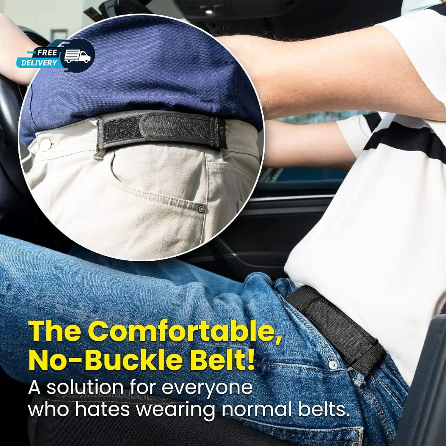 2PCS BeltBro Pro Belt Pairs for Men | Next Gen Buckle-Free Elastic Belt | USA