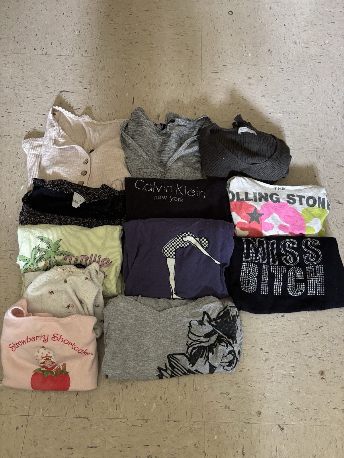 Y2K Lot Women’s 12 Pieces 90s Bebe Calvin Klein Fashion Bug Vintage Tops Size M