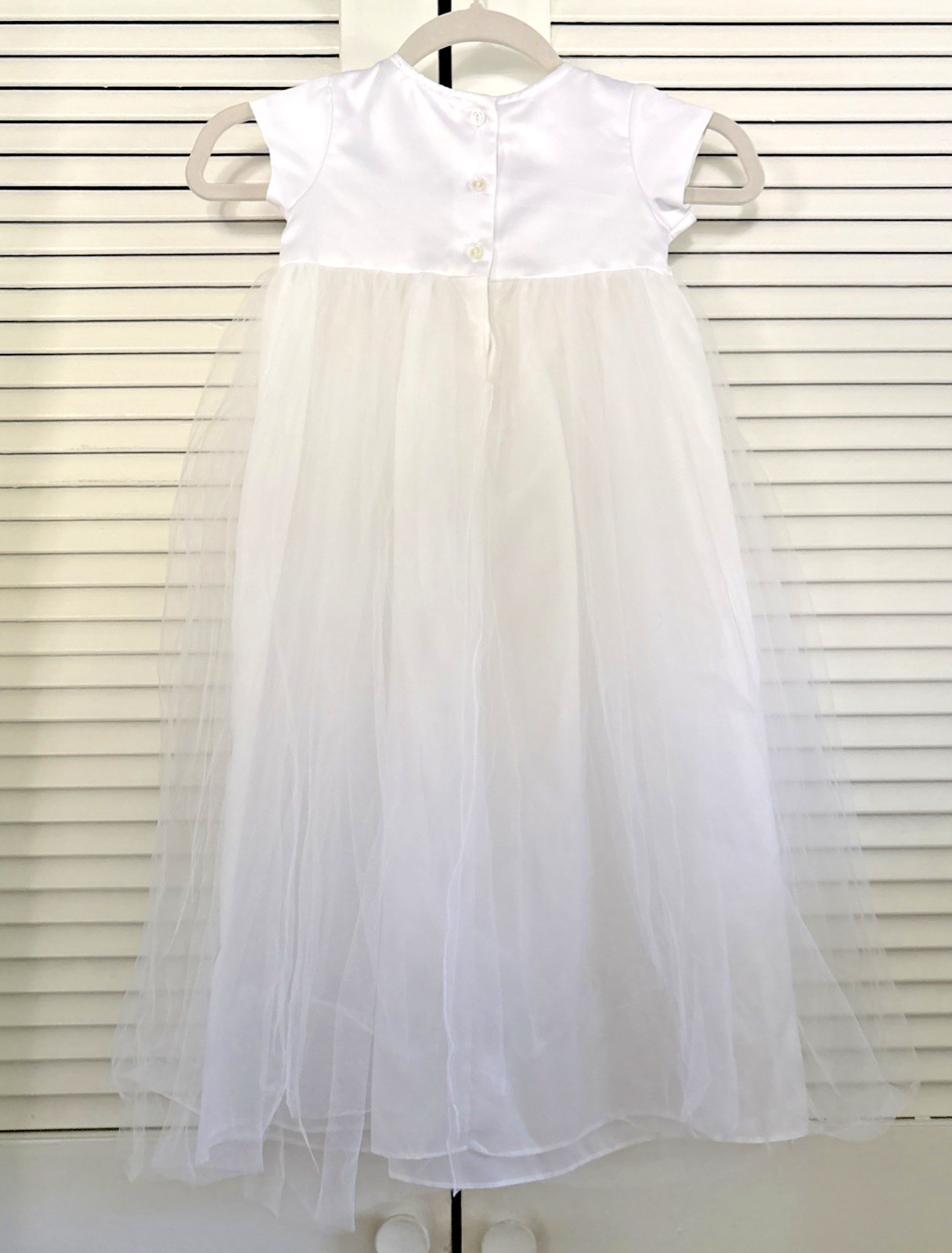12-18 Month Long Christening Baptism Gown Dress & Cap