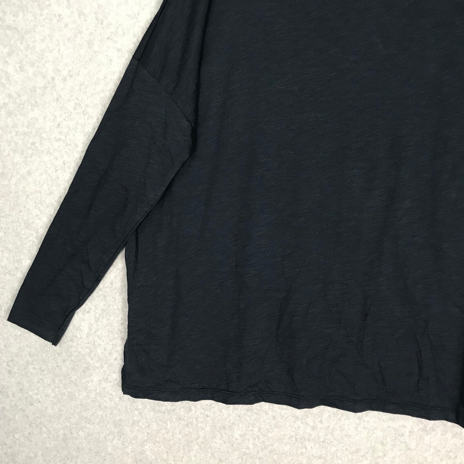 C&C California Shirt Small Navy Pima Cotton Basic Oversized Stretch Slouchy