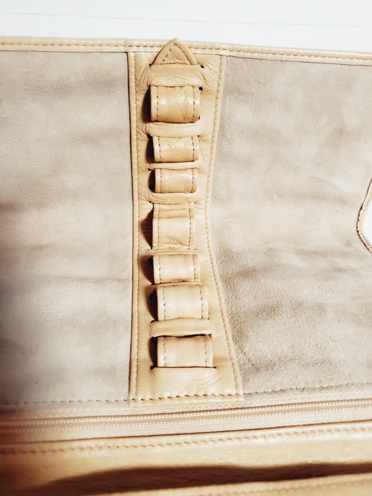 Penhaligon’s Nappa Leather Beige Leather Makeup Brush Holder Travel Pouch