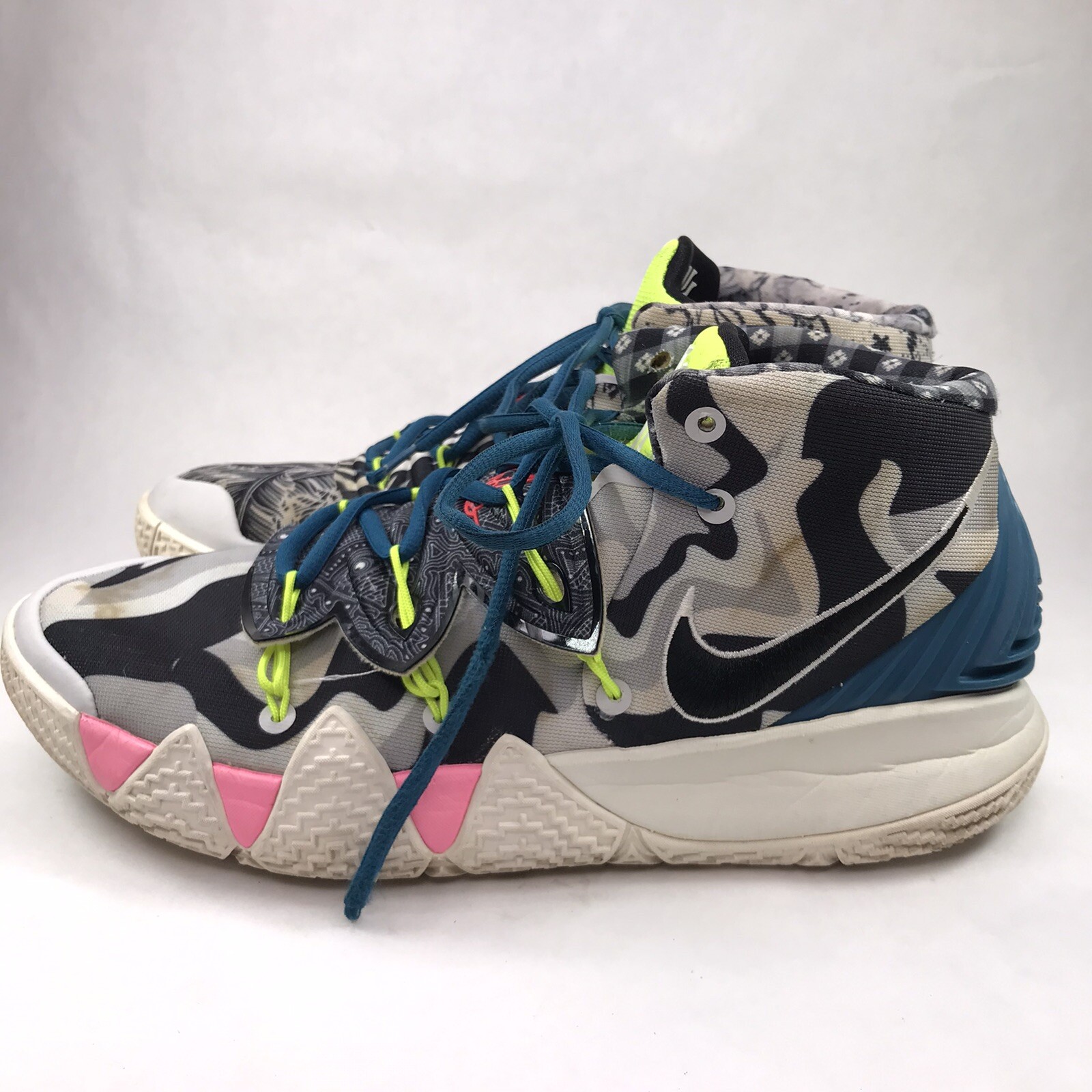 Nike Men’s Size 11 Kybrid What The Neon Sneaker Hi Top Shoe Retro